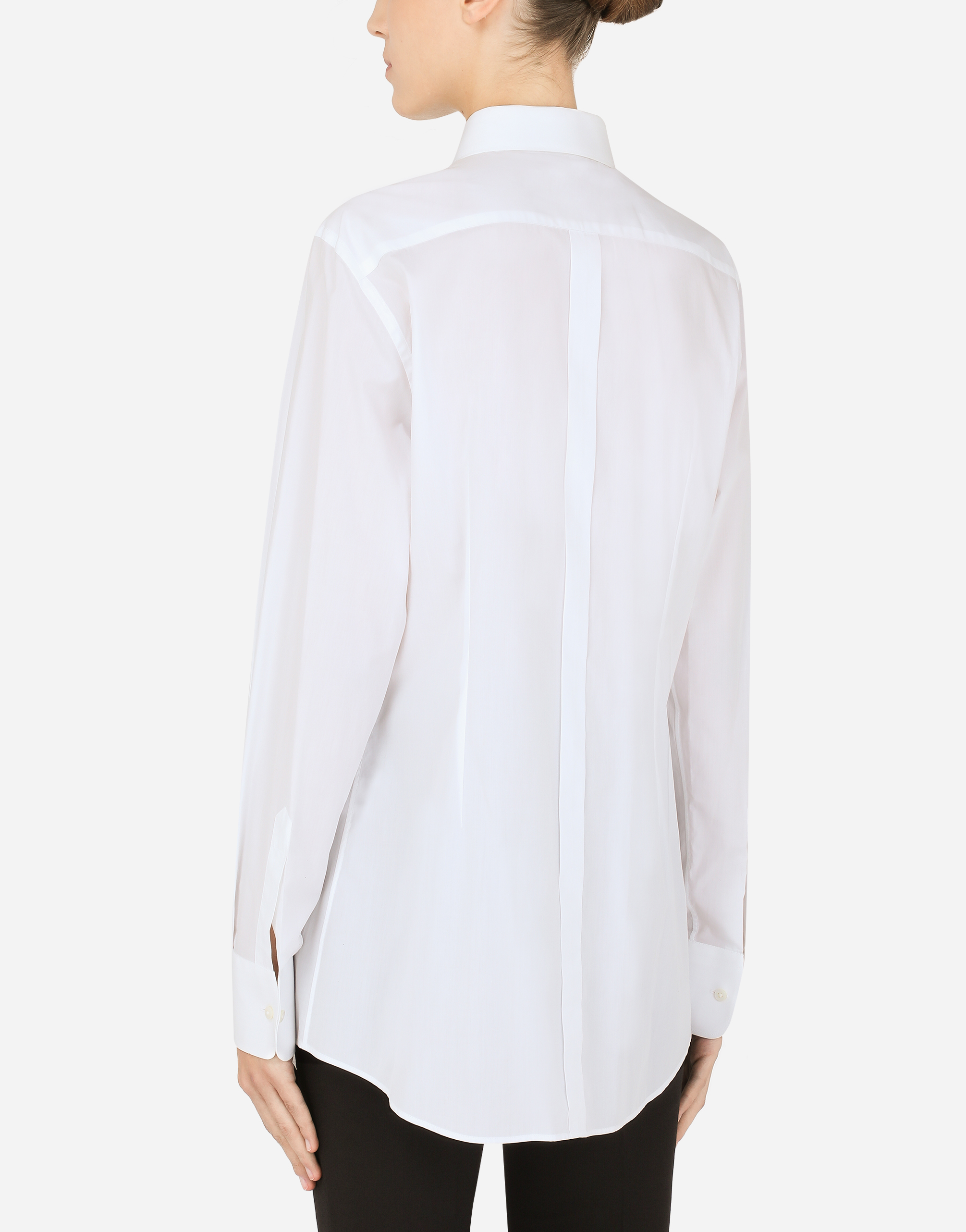 DOLCE /& GABBANA Shirt wirth Soft Plastron Cotton Grey 03721