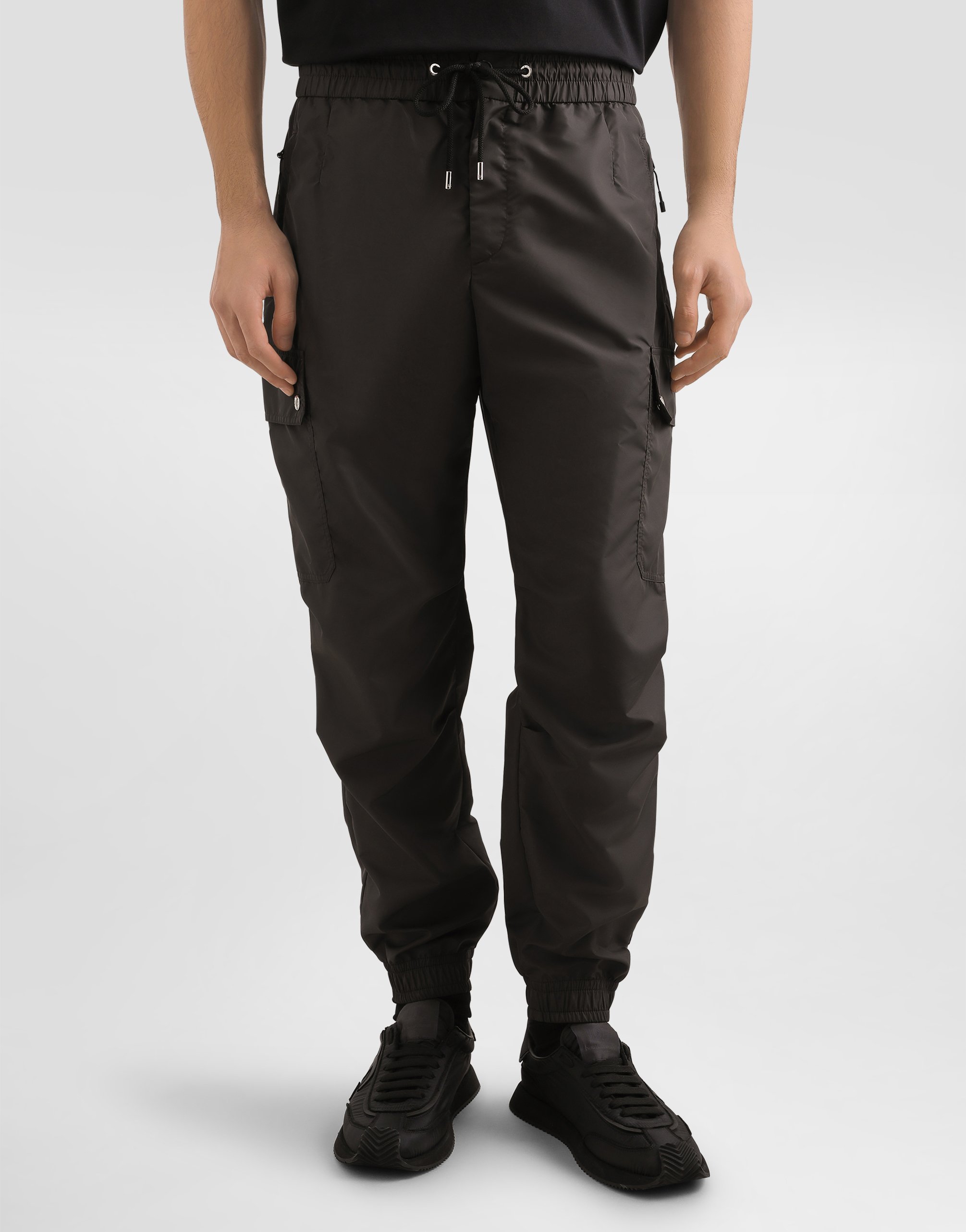 Dolce & Gabbana Drawstring Cargo Trousers In Gray