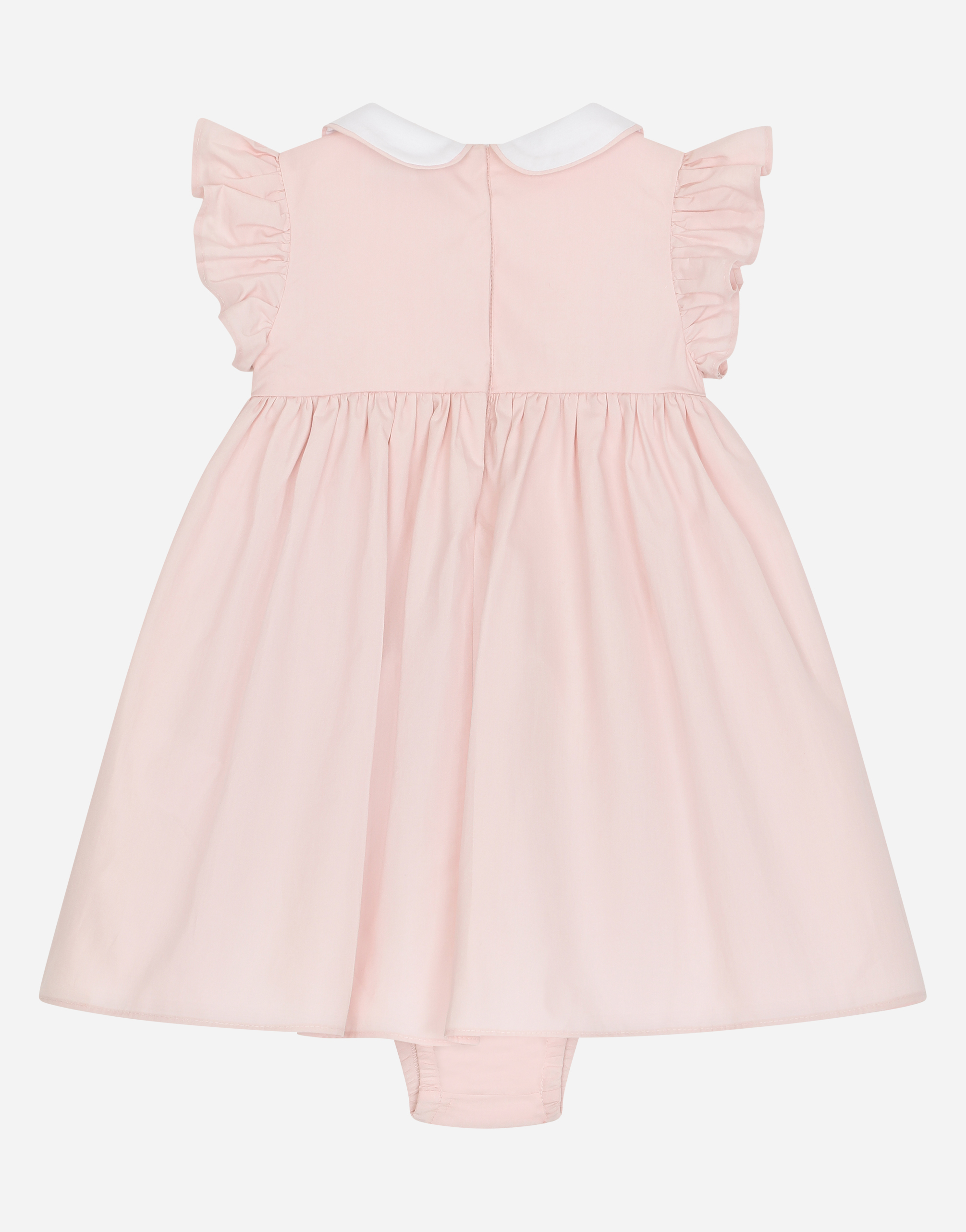 DOLCE & GABBANA POPLIN DRESS WITH BABY LEOPARD EMBROIDERY