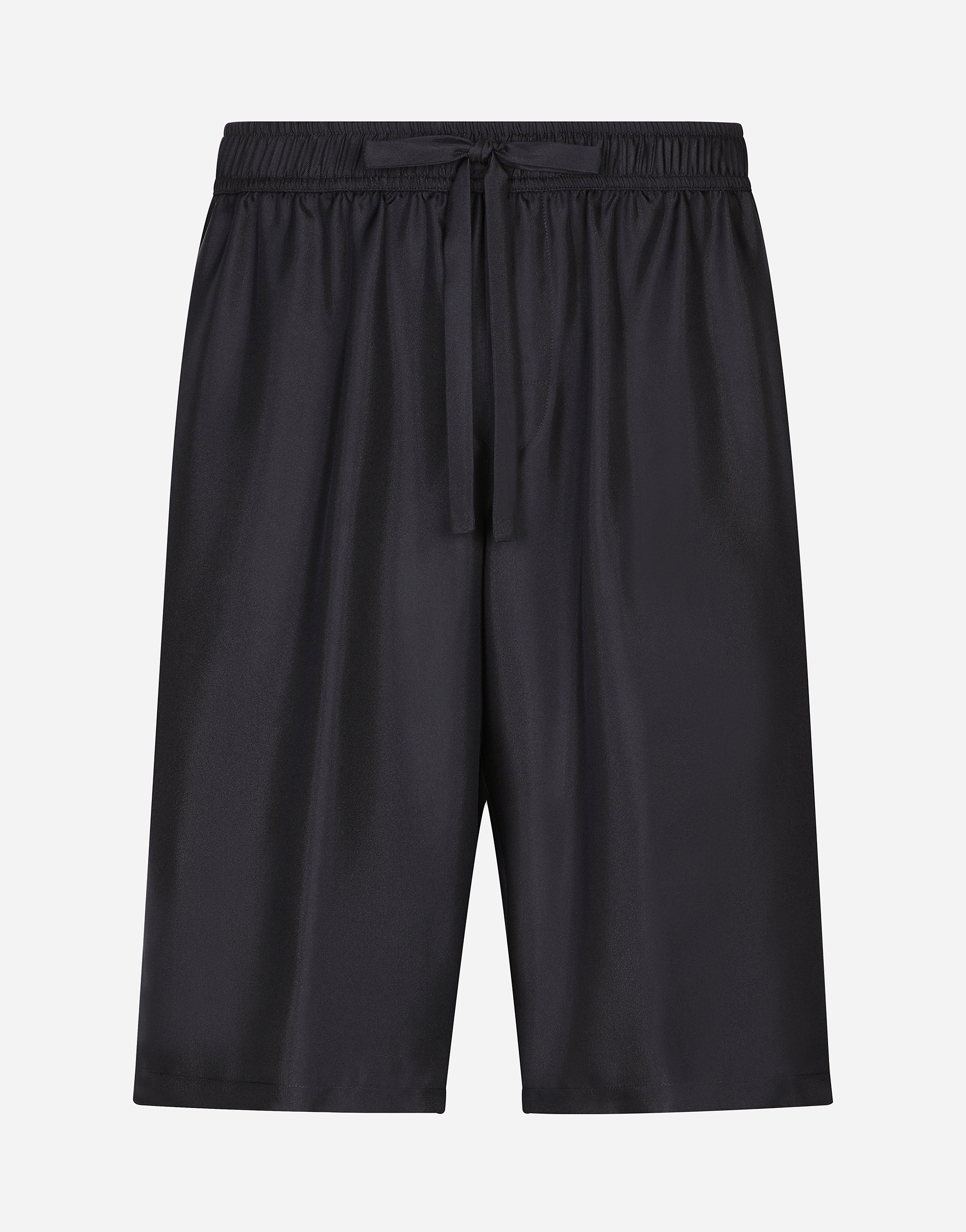 Dolce & Gabbana Embroidered Silk Jogging Shorts - Man Pants And Shorts Blue