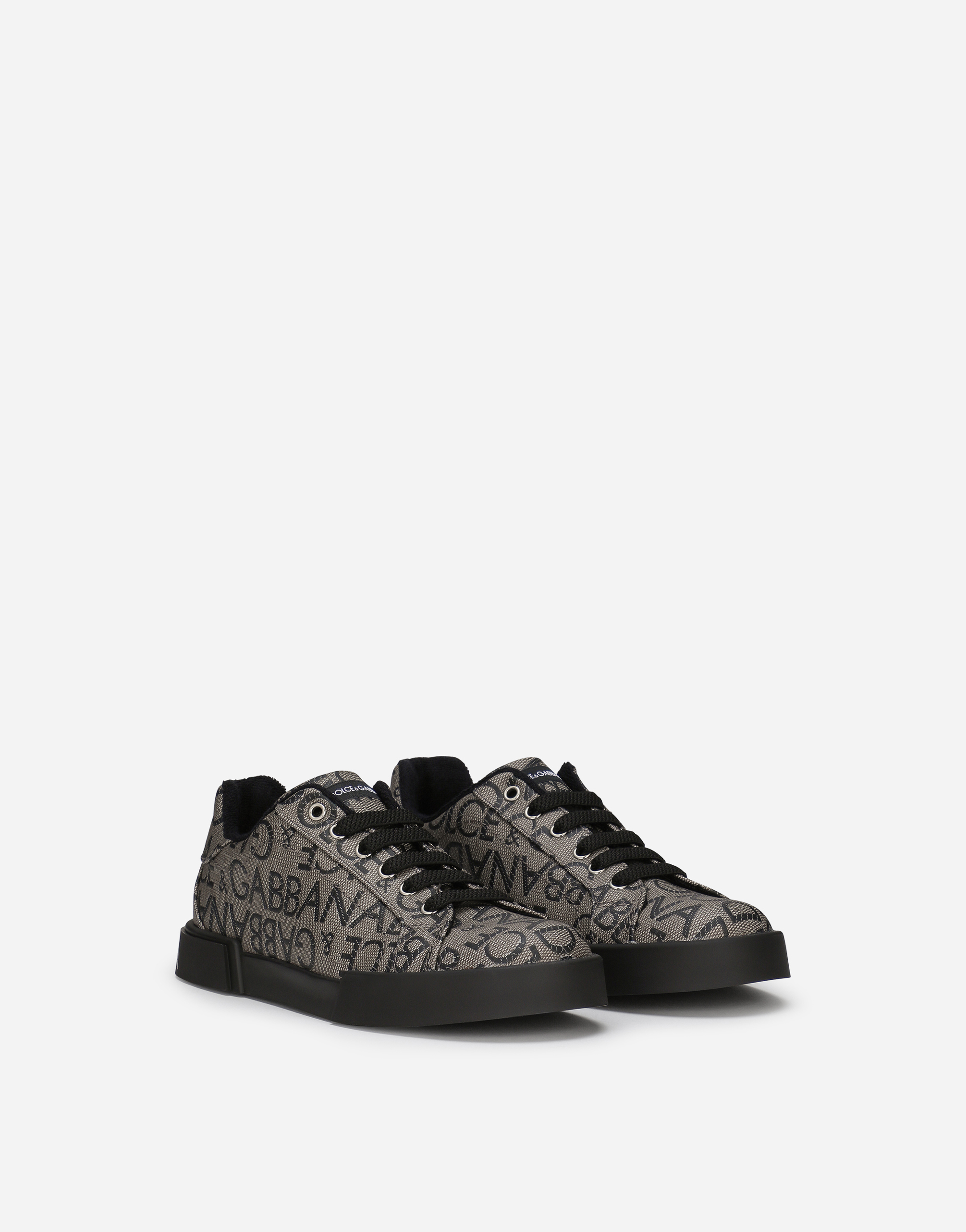 DOLCE & GABBANA PORTOFINO SNEAKERS IN COATED JACQUARD LOGO