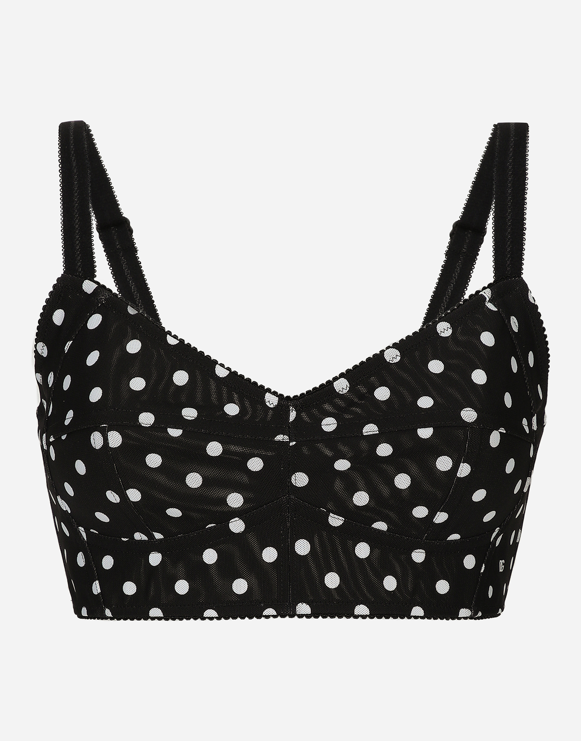 Shop Dolce & Gabbana Polka-dot Marquisette Corset Top In プリ