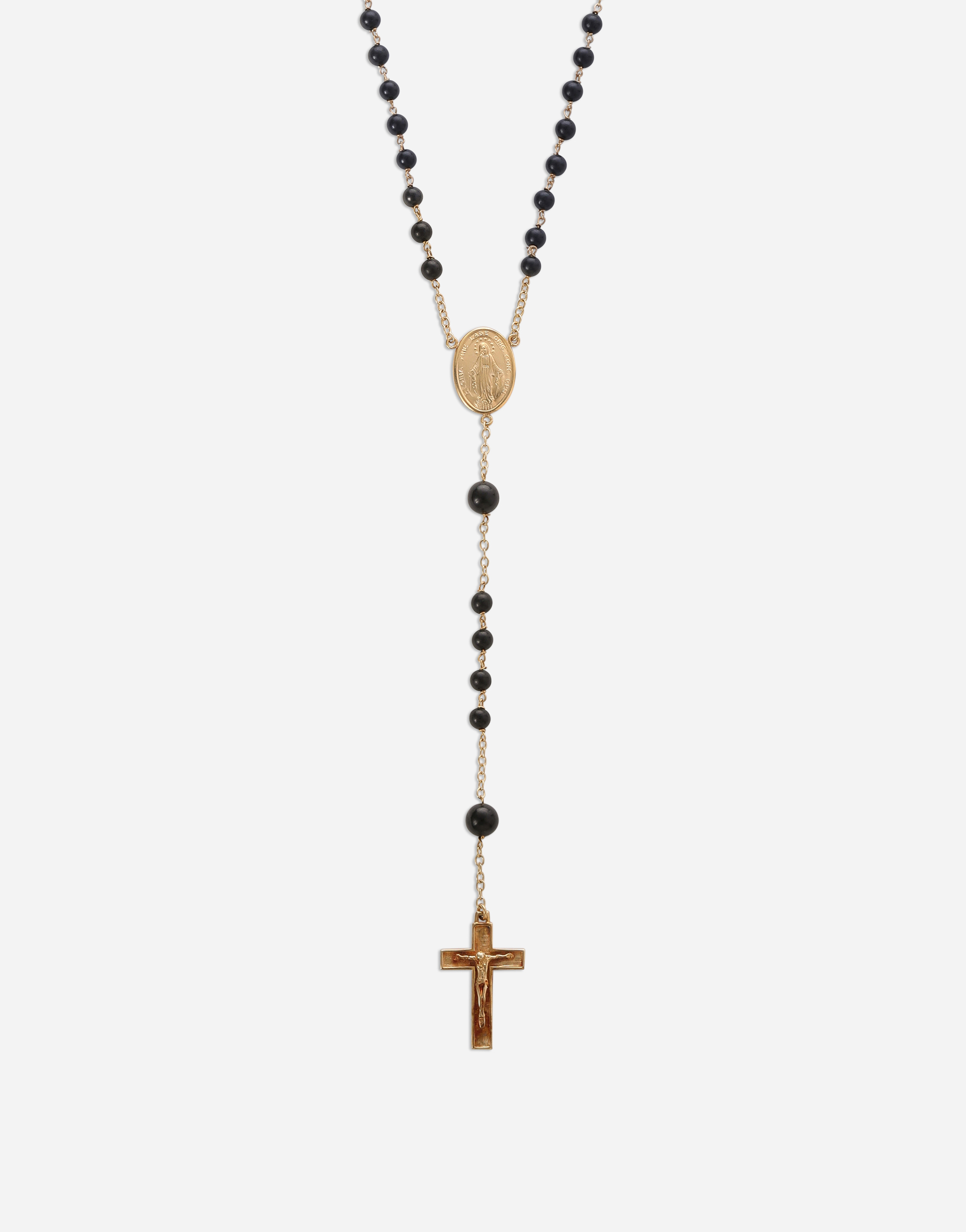  Sicily Rosary Necklace 18-carat yellow gold and black jades