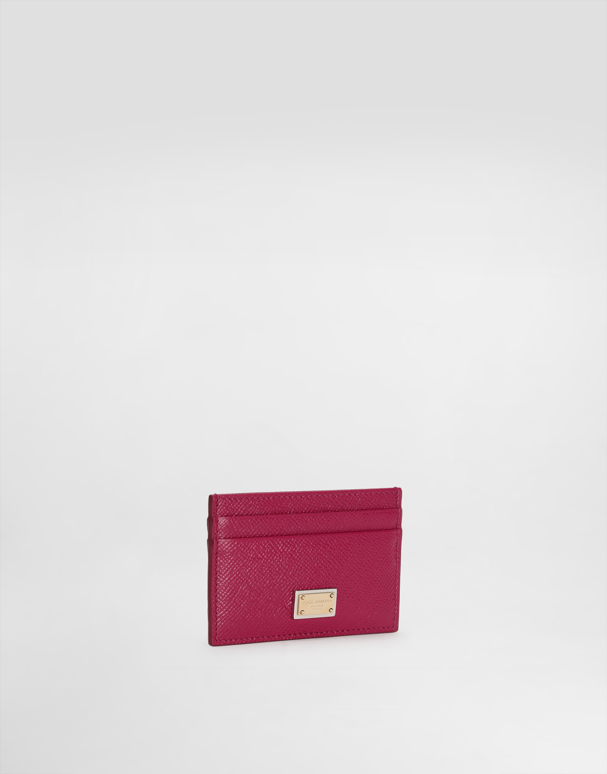Dolce & Gabbana Dauphine Calfskin Card Holder In Fuchsia