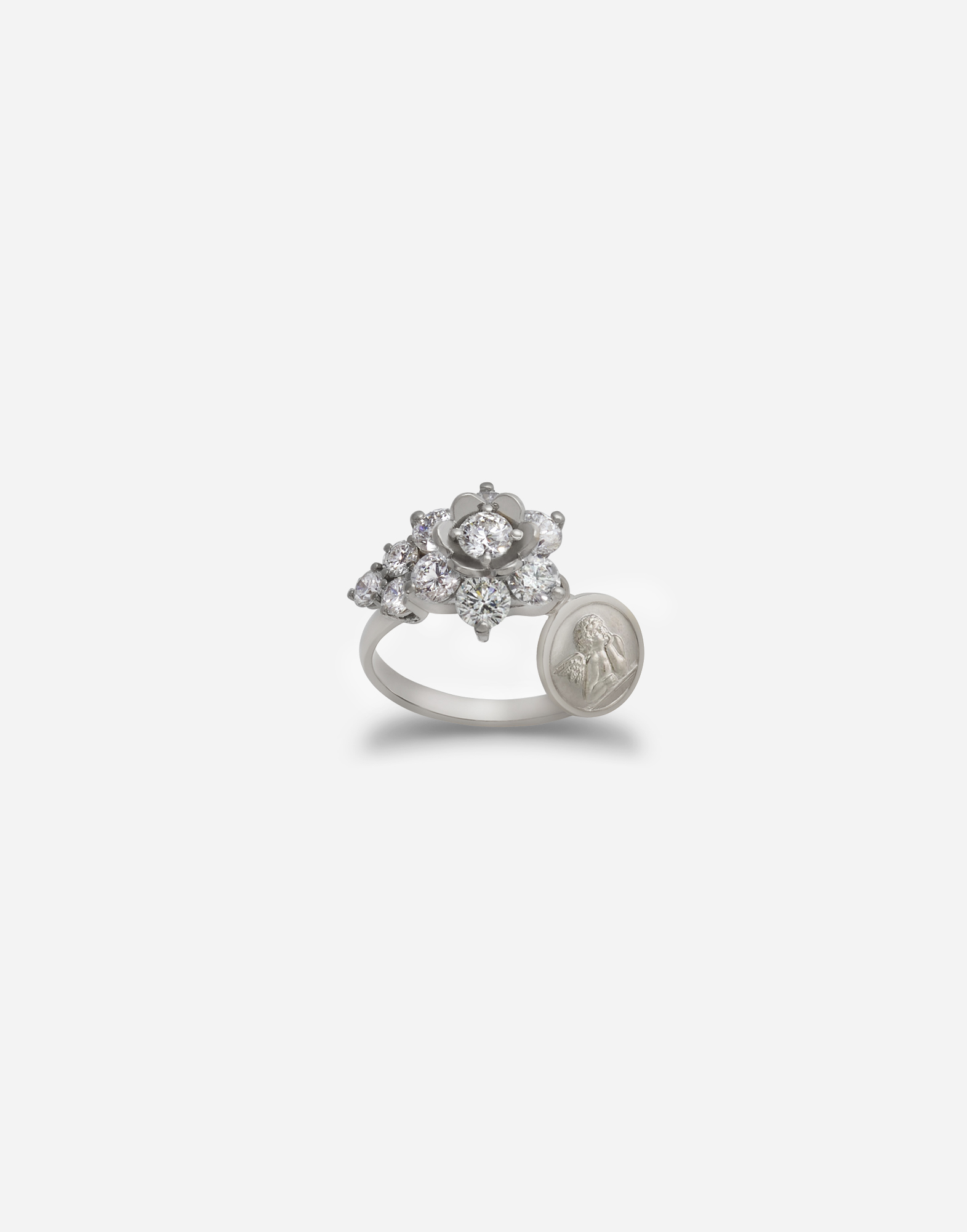 Shop Dolce & Gabbana Sicily Ring In White Gold With Diamonds