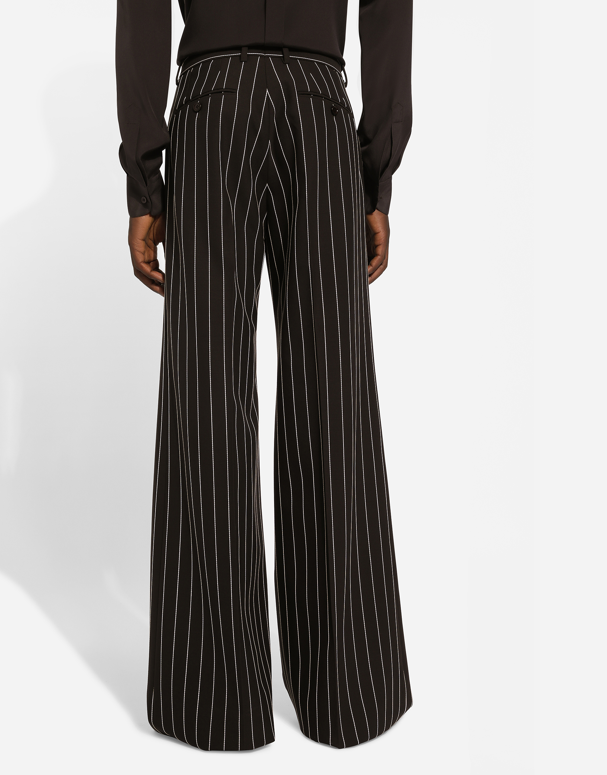 Tailored pinstripe wool pants