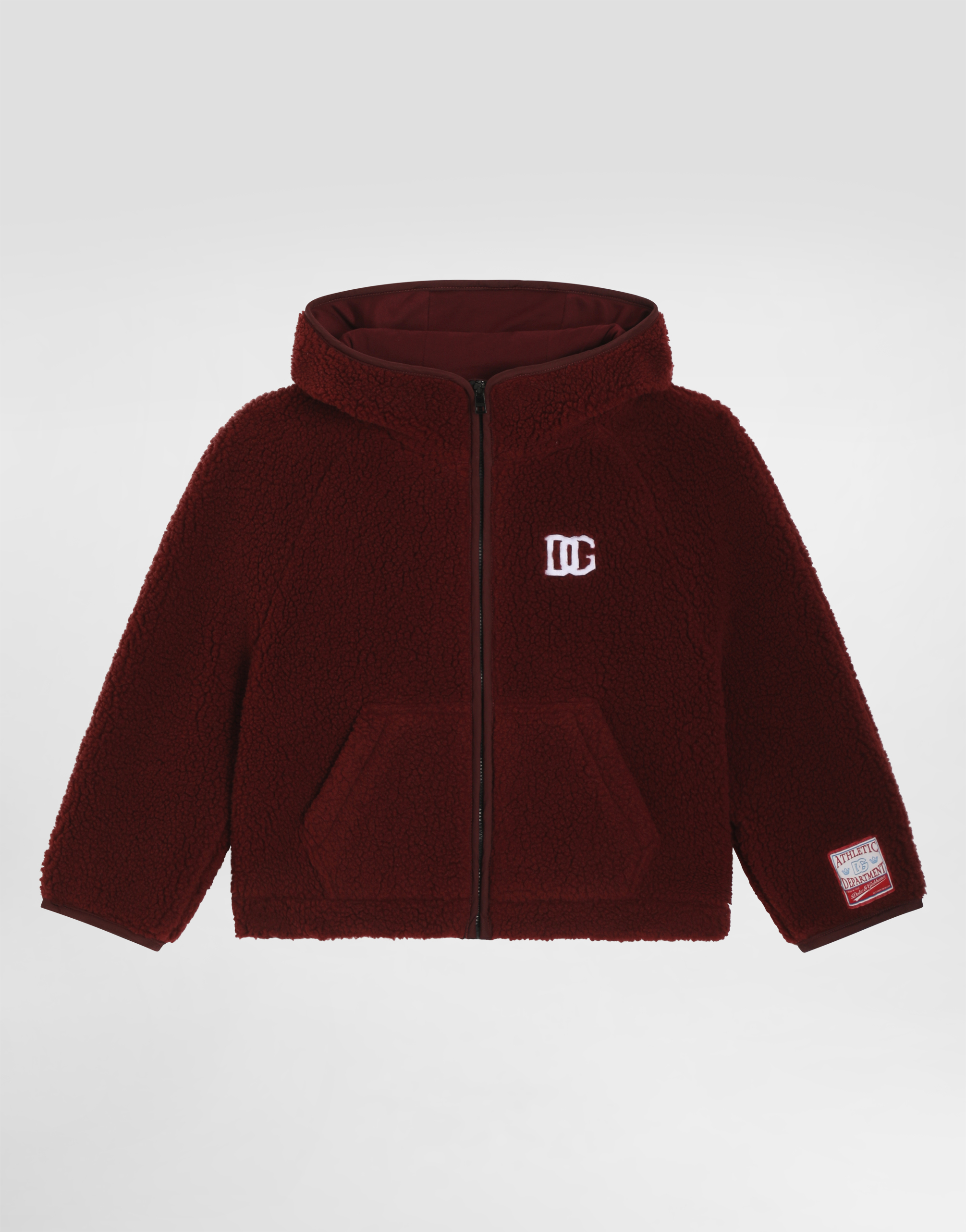 Curly fur-effect jacket in Bordeaux for Boys | Dolce&Gabbana®