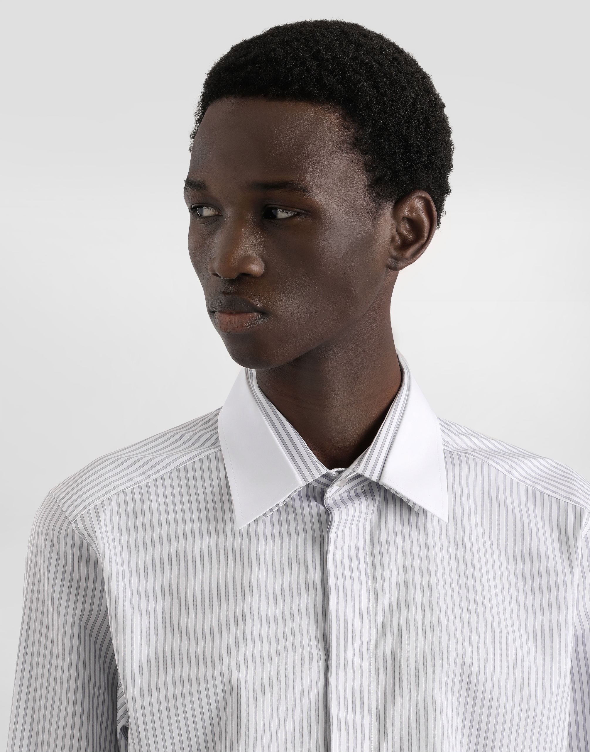 Striped poplin martini shirt