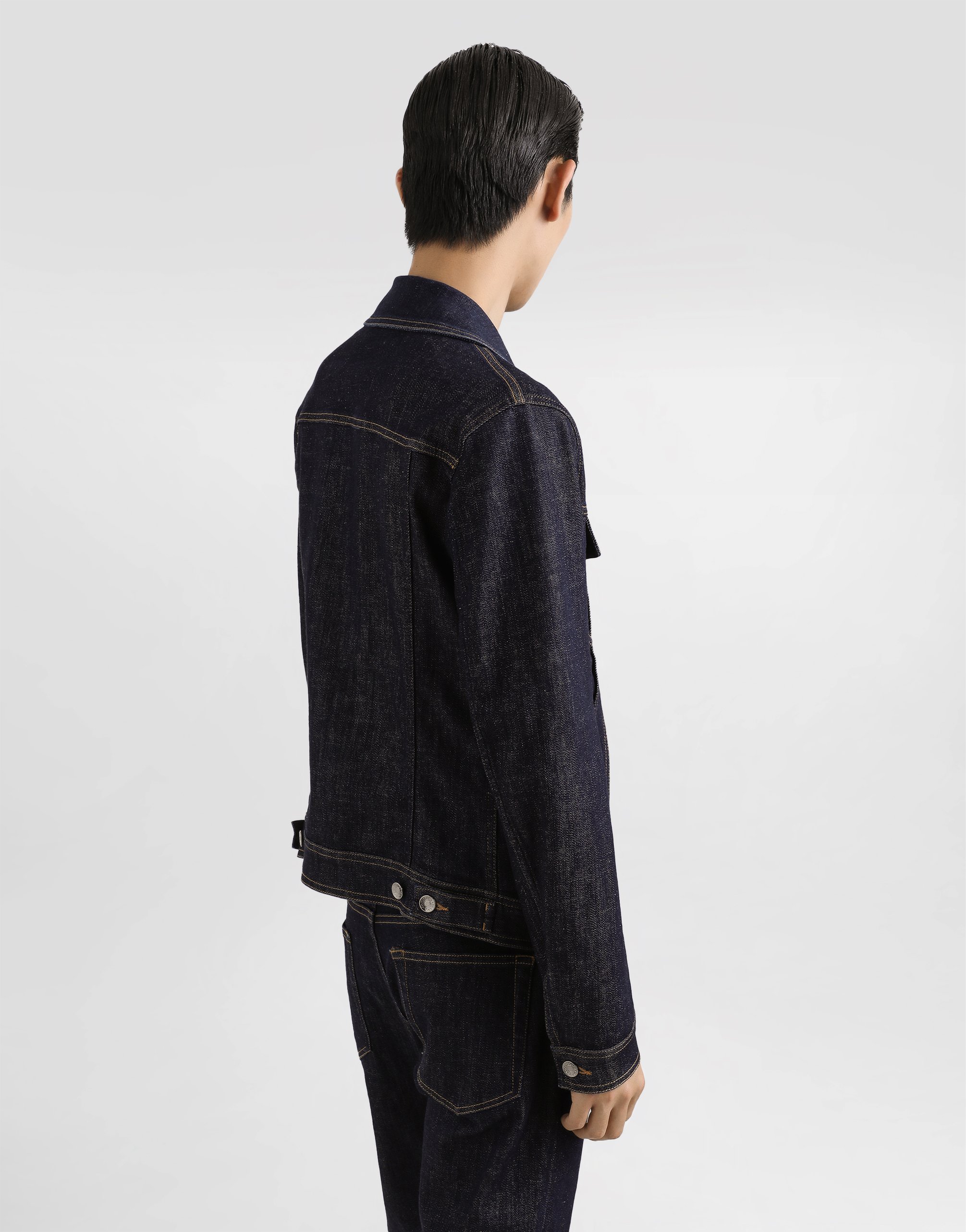 Dolce & Gabbana Classic Denim Jacket With Structured Silhouette In Blue