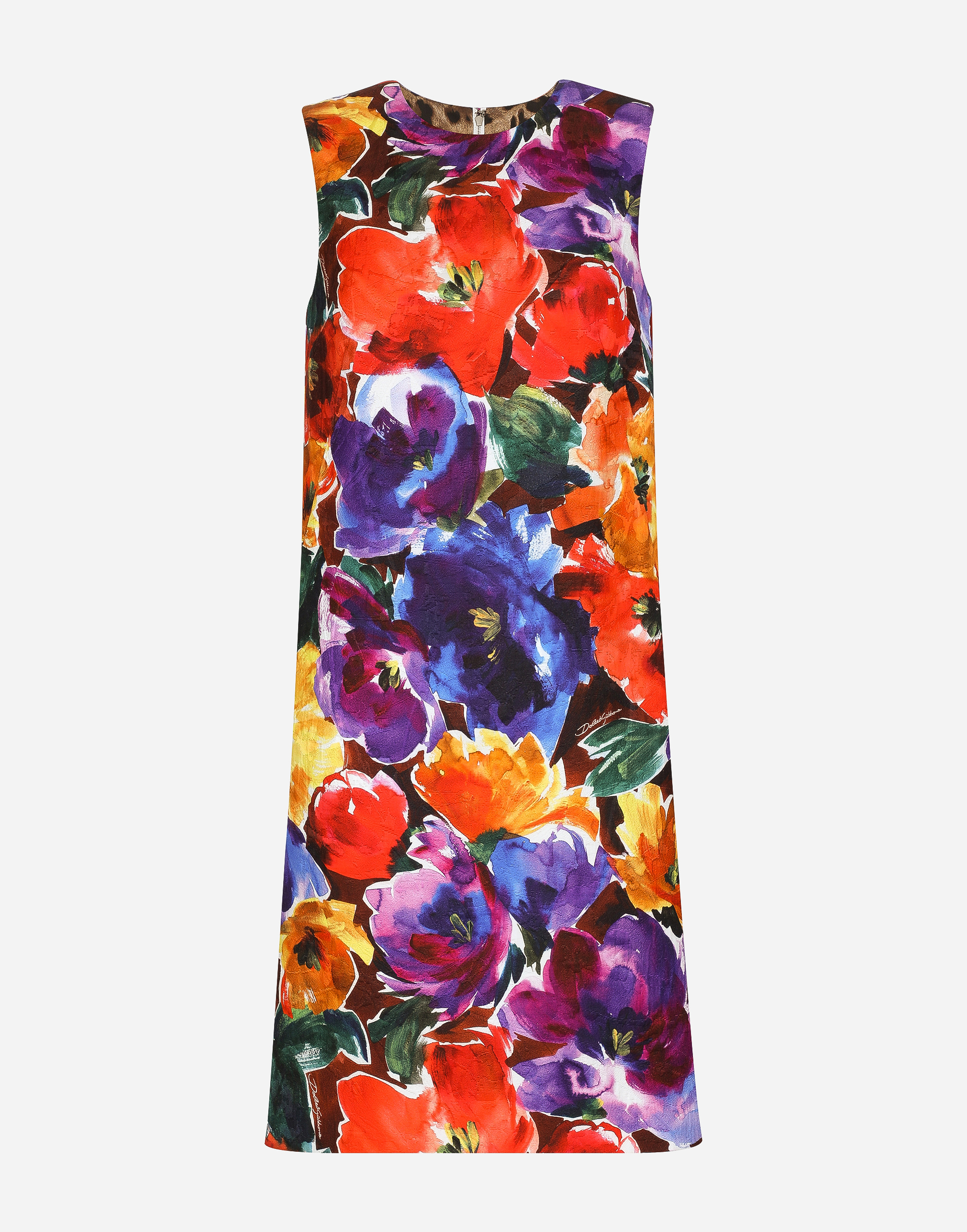 Dolce & Gabbana Abstract Floral Shift Dress In Print