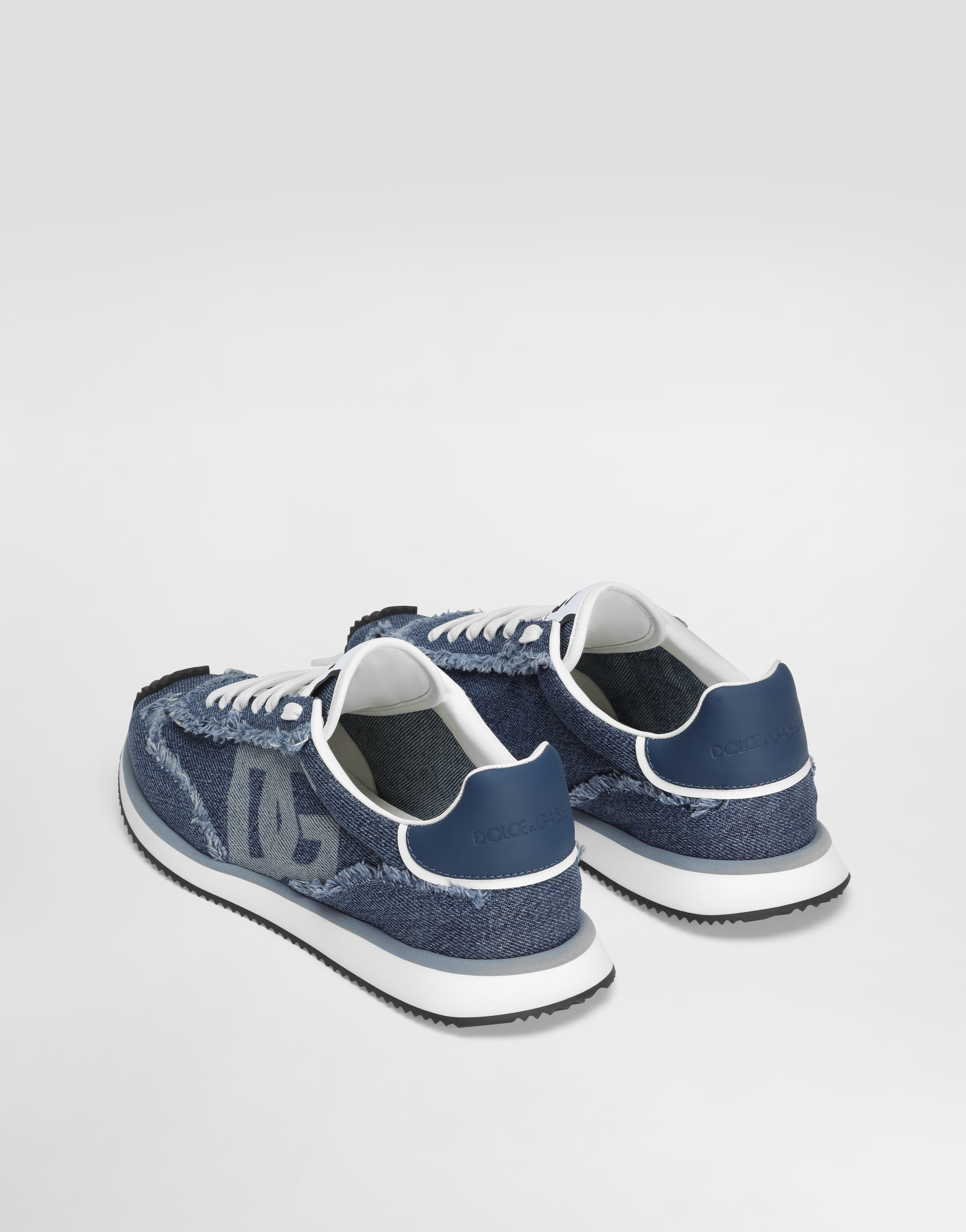 Dolce & Gabbana Dolce&gabbana Men Dg Cushion Sneakers In Denim In Blue