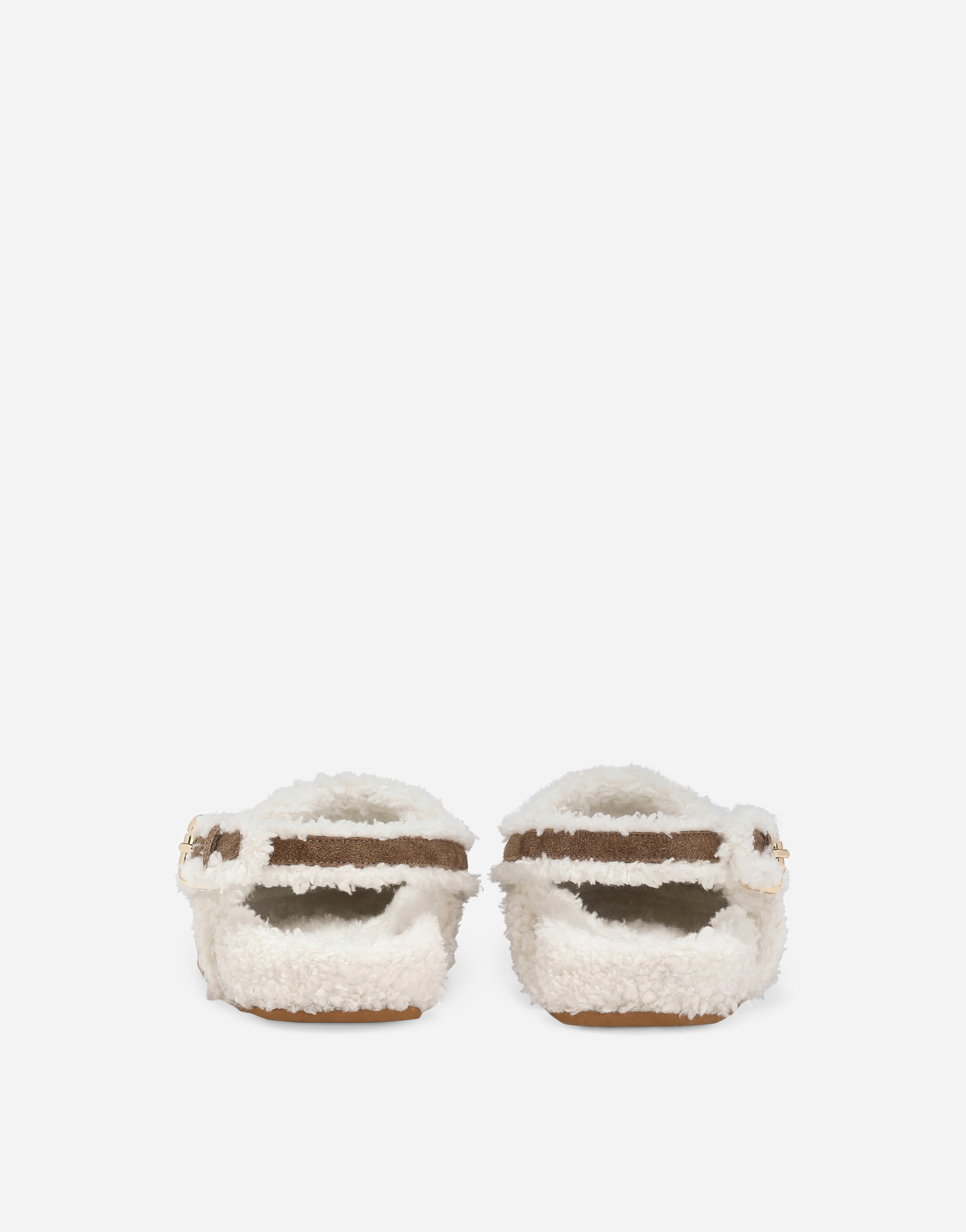 DOLCE & GABBANA SUEDE MULES WITH LOGO TAG