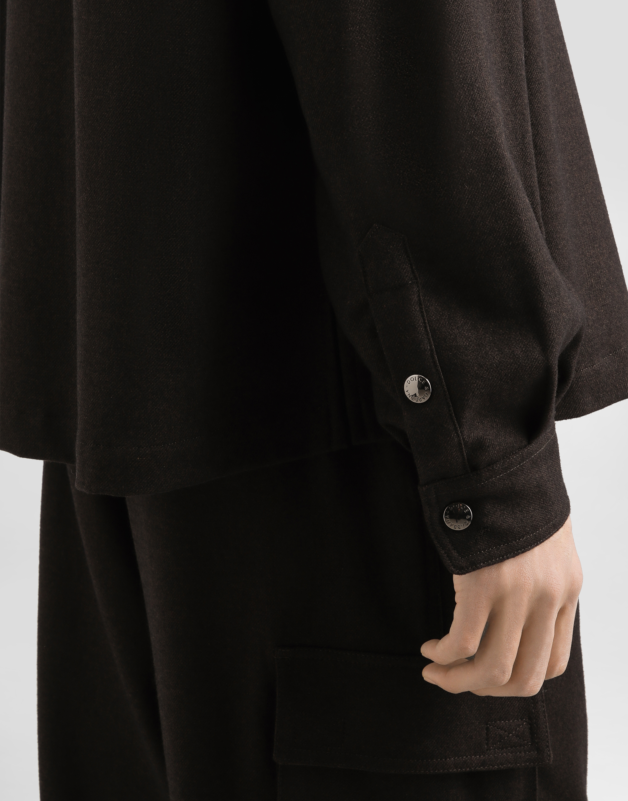Mélange wool mat shirt