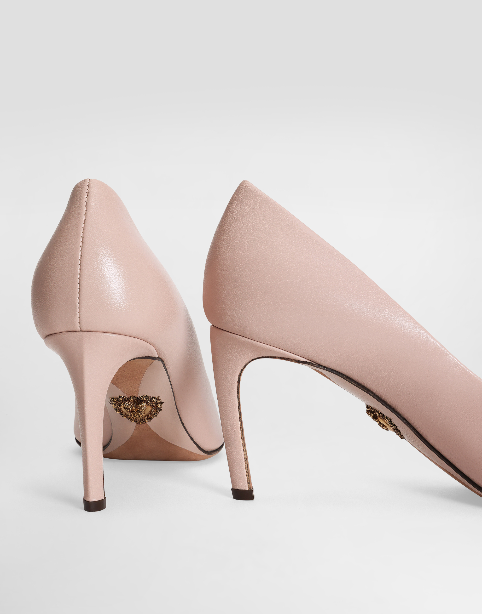 Dolce & Gabbana Polished Goatskin Pumps In Pale Pink