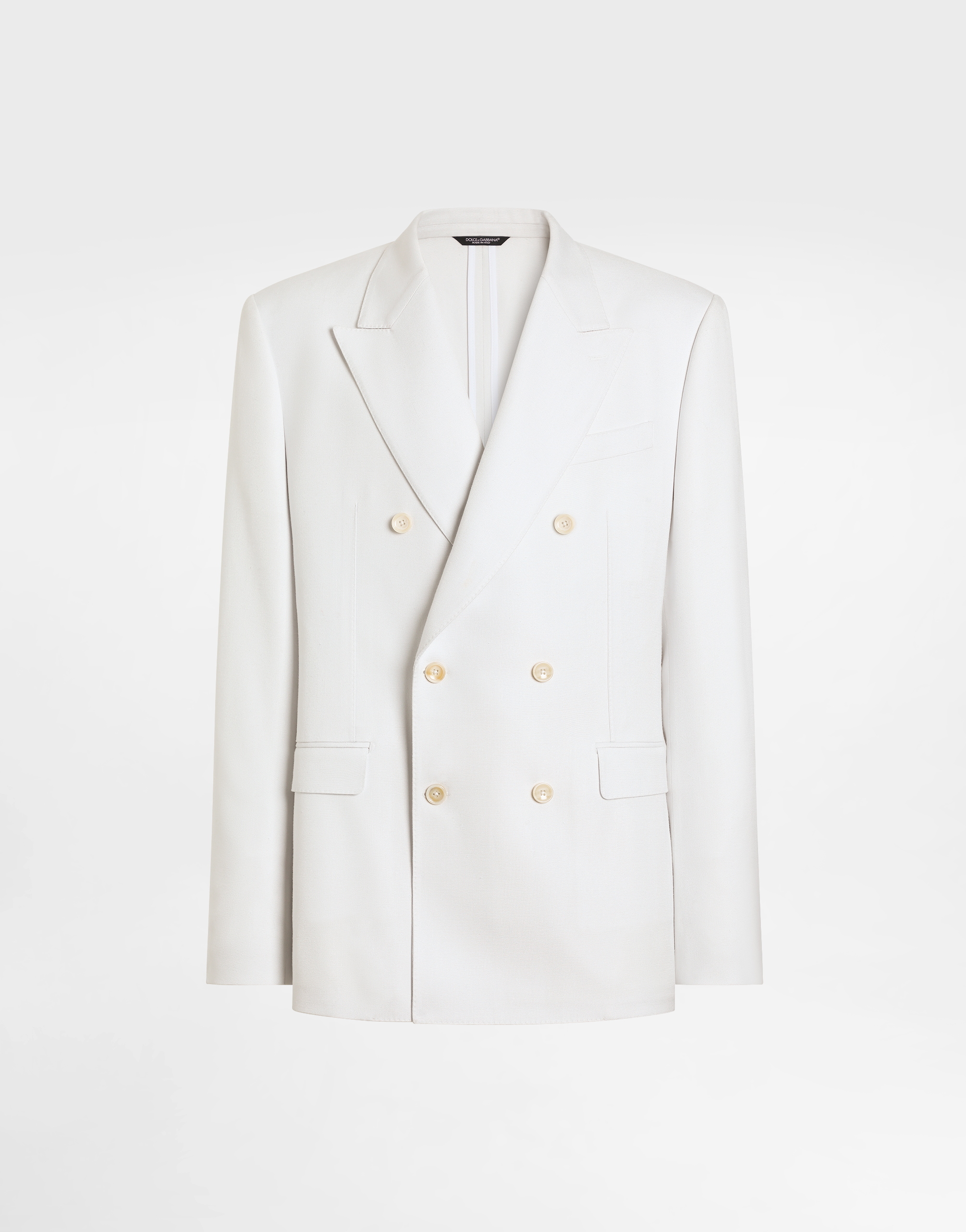 Sicilia light double-breasted viscose jacket in White for Men