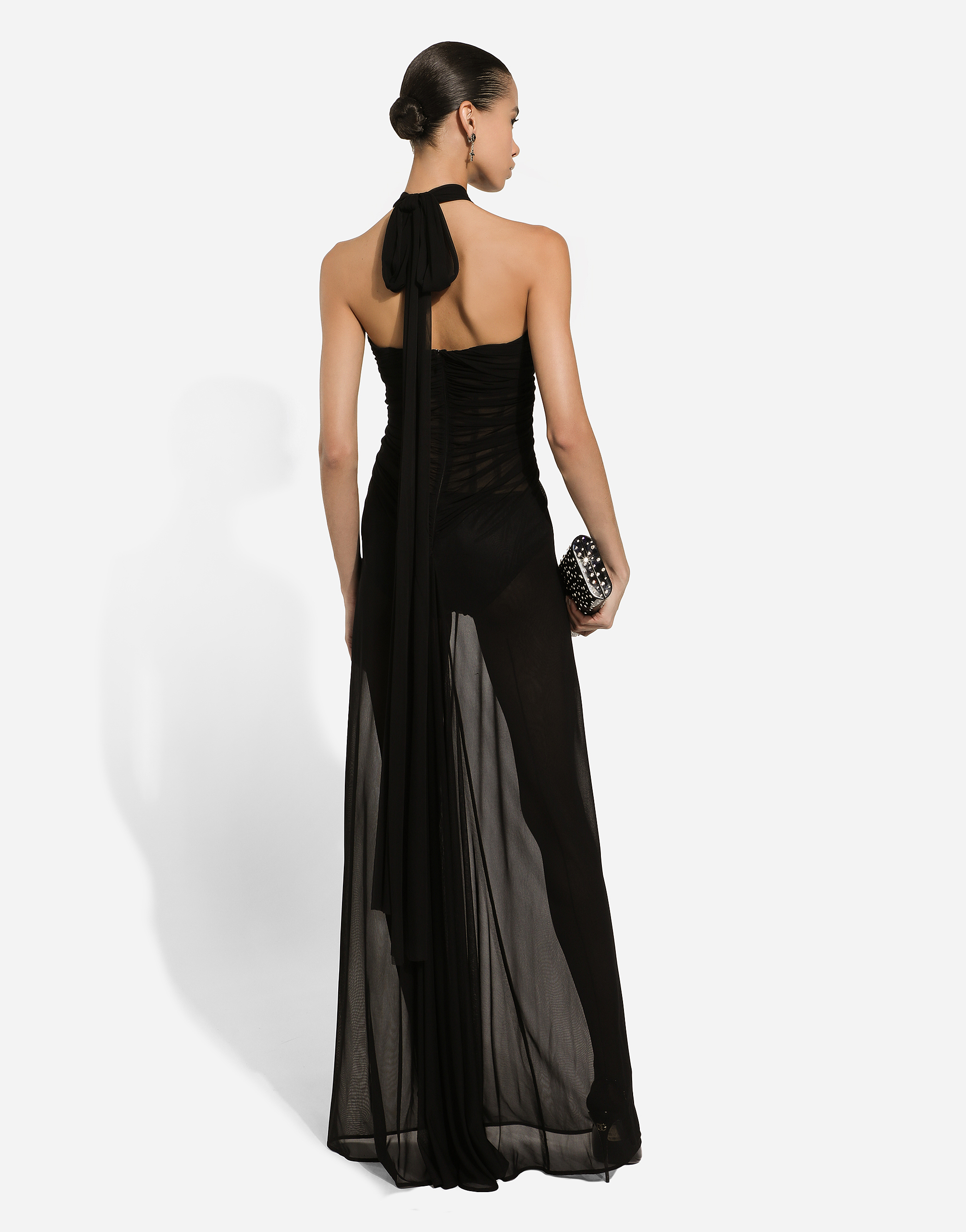 Dolce & Gabbana Organza Maxi Dress In ブラック