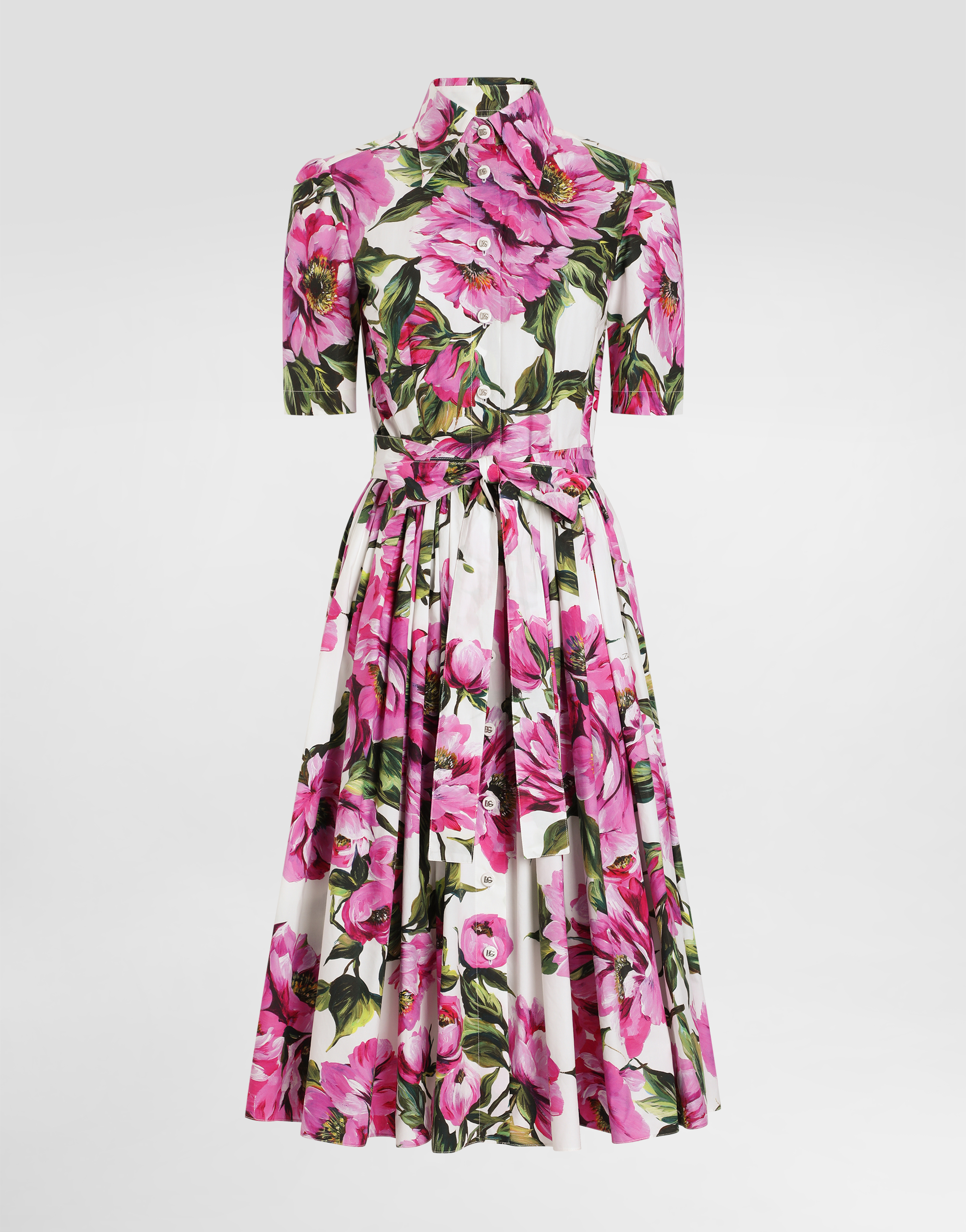 Dolce & Gabbana Floral Shirt Dress In Print