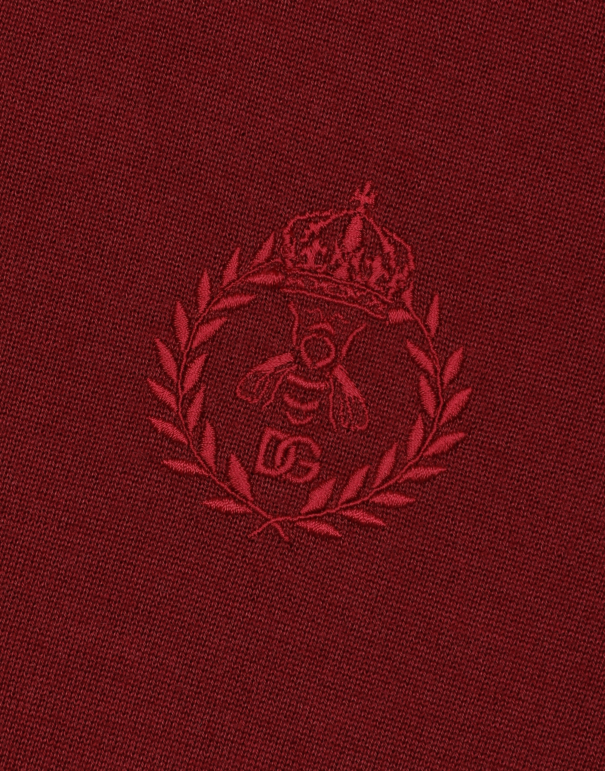 Shop Dolce & Gabbana Cashmere Polo-style Sweater With Dg Logo Embroidery In Bordeaux