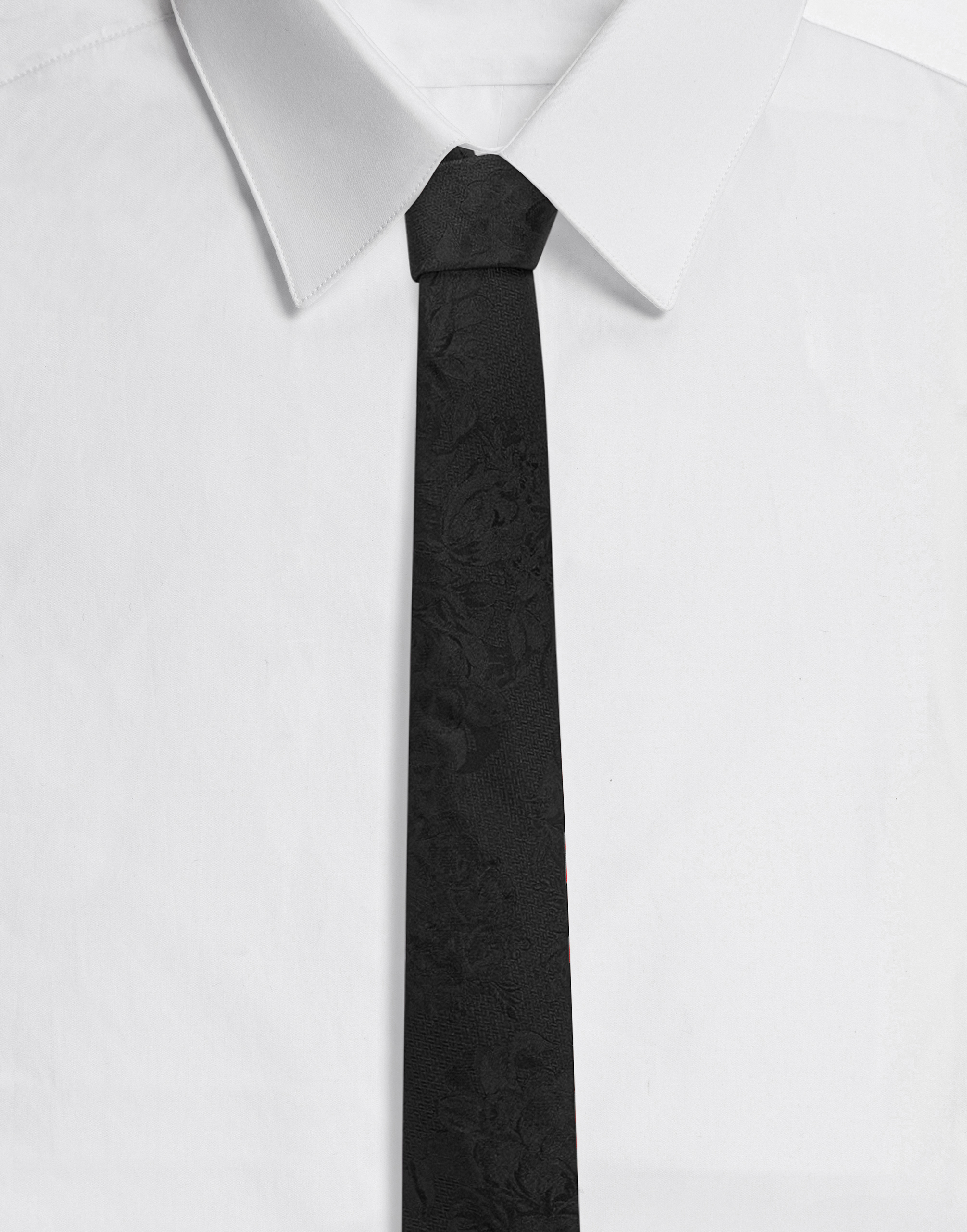 DOLCE & GABBANA 6 CM TIE-DESIGN SILK JACQUARD BLADE TIE