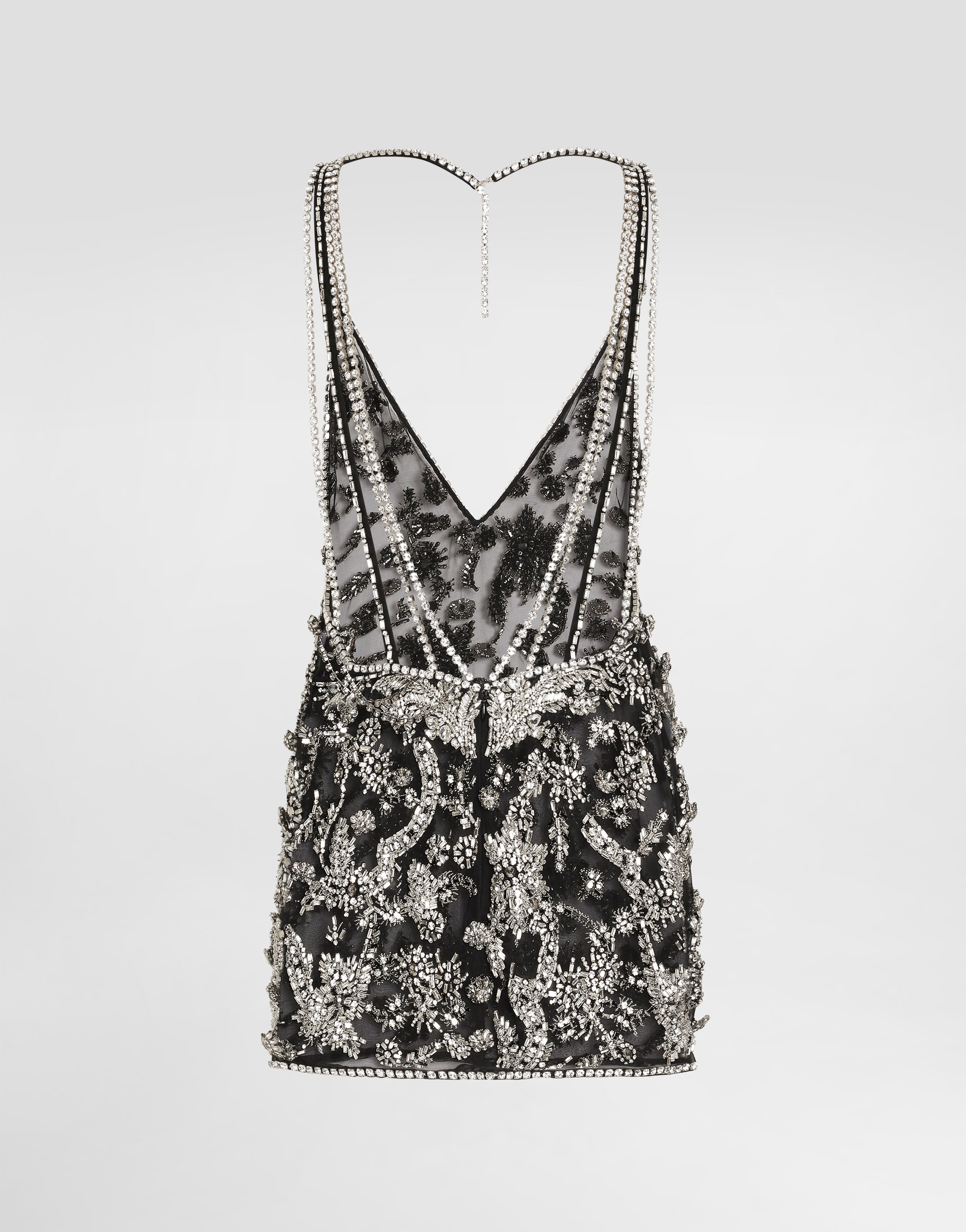 Short embroidered tulle dress