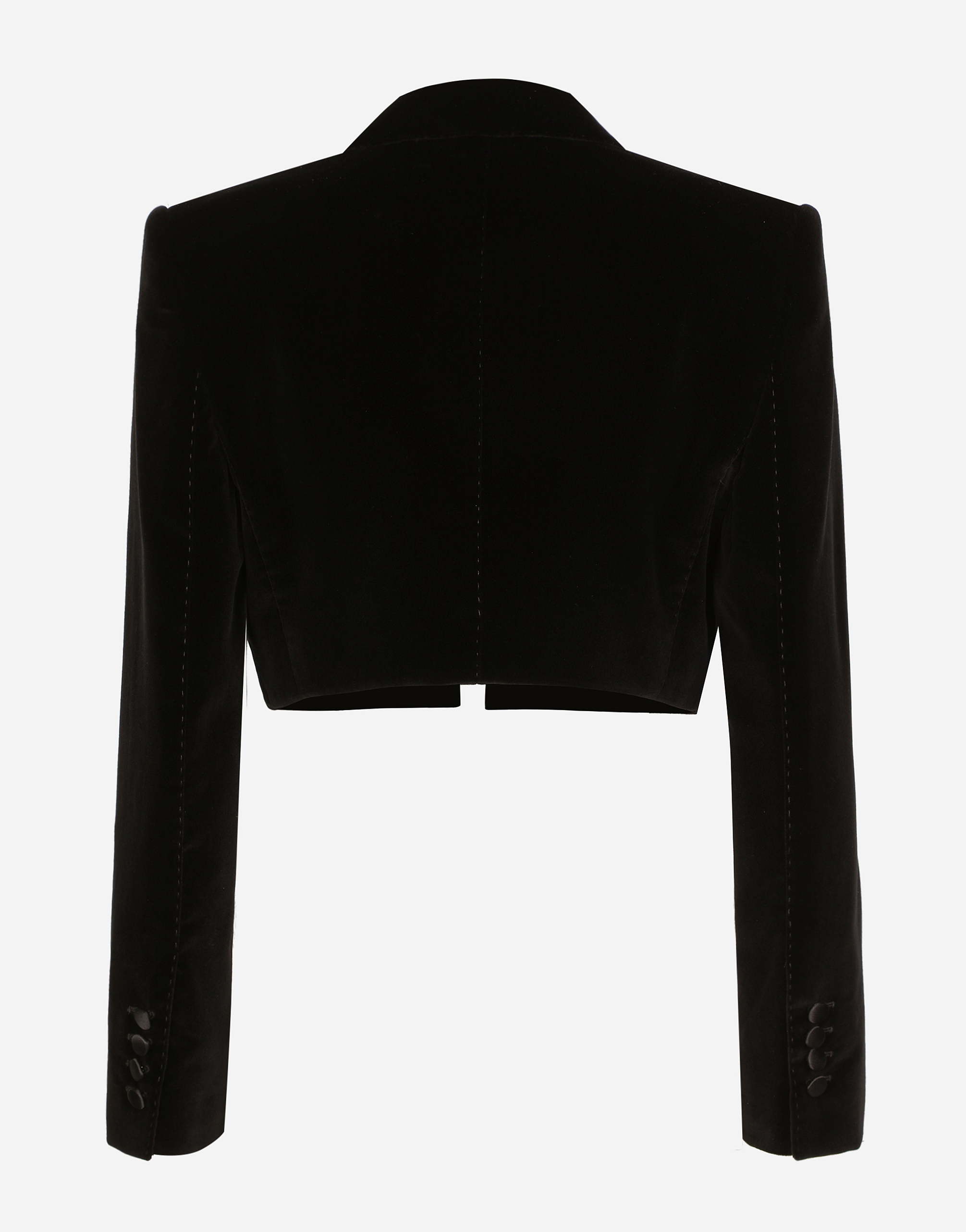 Dolce & Gabbana Velvet Spencer Tuxedo Jacket In Black