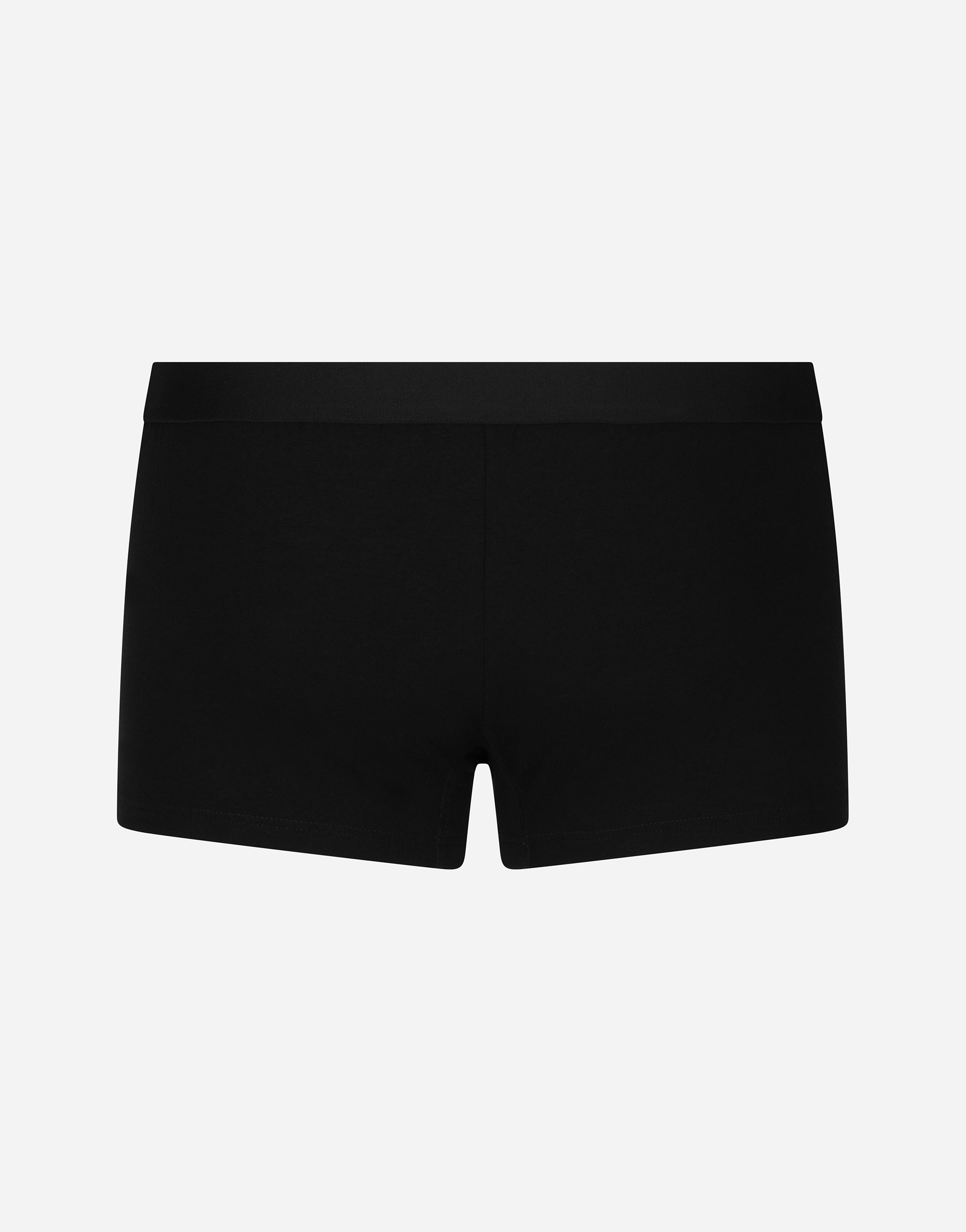  Dolce & Gabbana Boxershorts Regular Jersey Bi-elastisch Mit Wappen - Mann Unterwäsche Und Loungewear Schwarz Baumwolle 6 