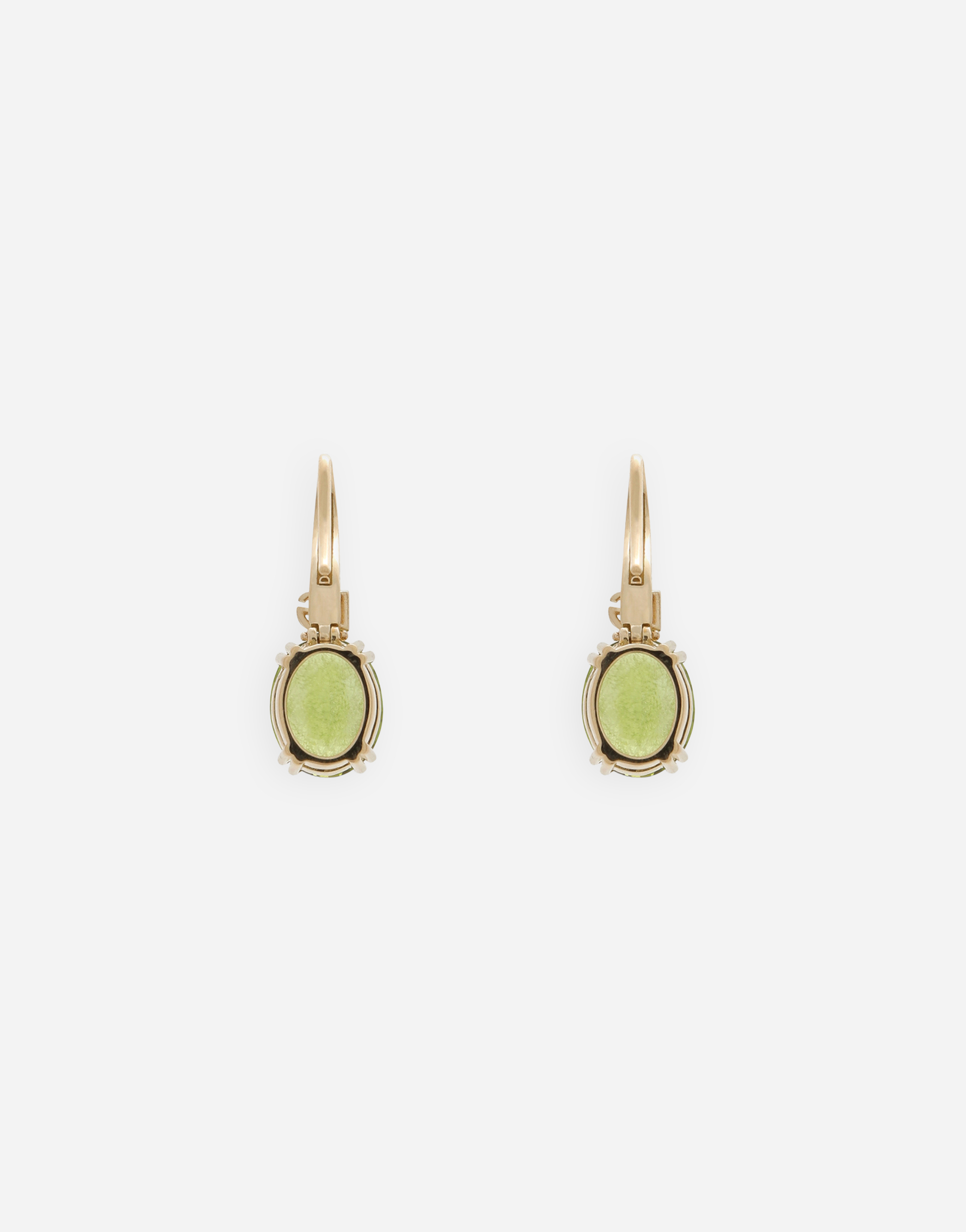 Shop Dolce & Gabbana Anna Earrings In Yellow Gold 18kt And Peridots In ゴールド