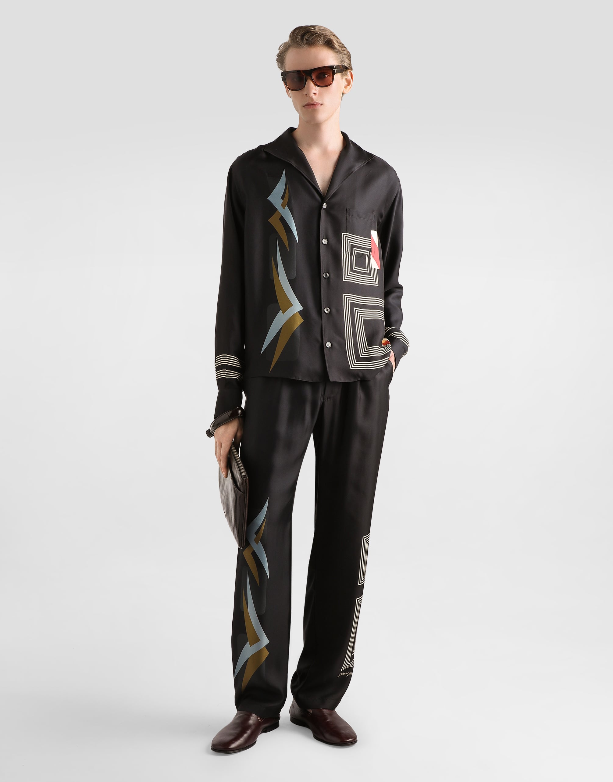  Dolce & Gabbana Geometric-print Twill Jogging Trousers - Hombre Pantalones Largos Y Cortos Multicolor 56 