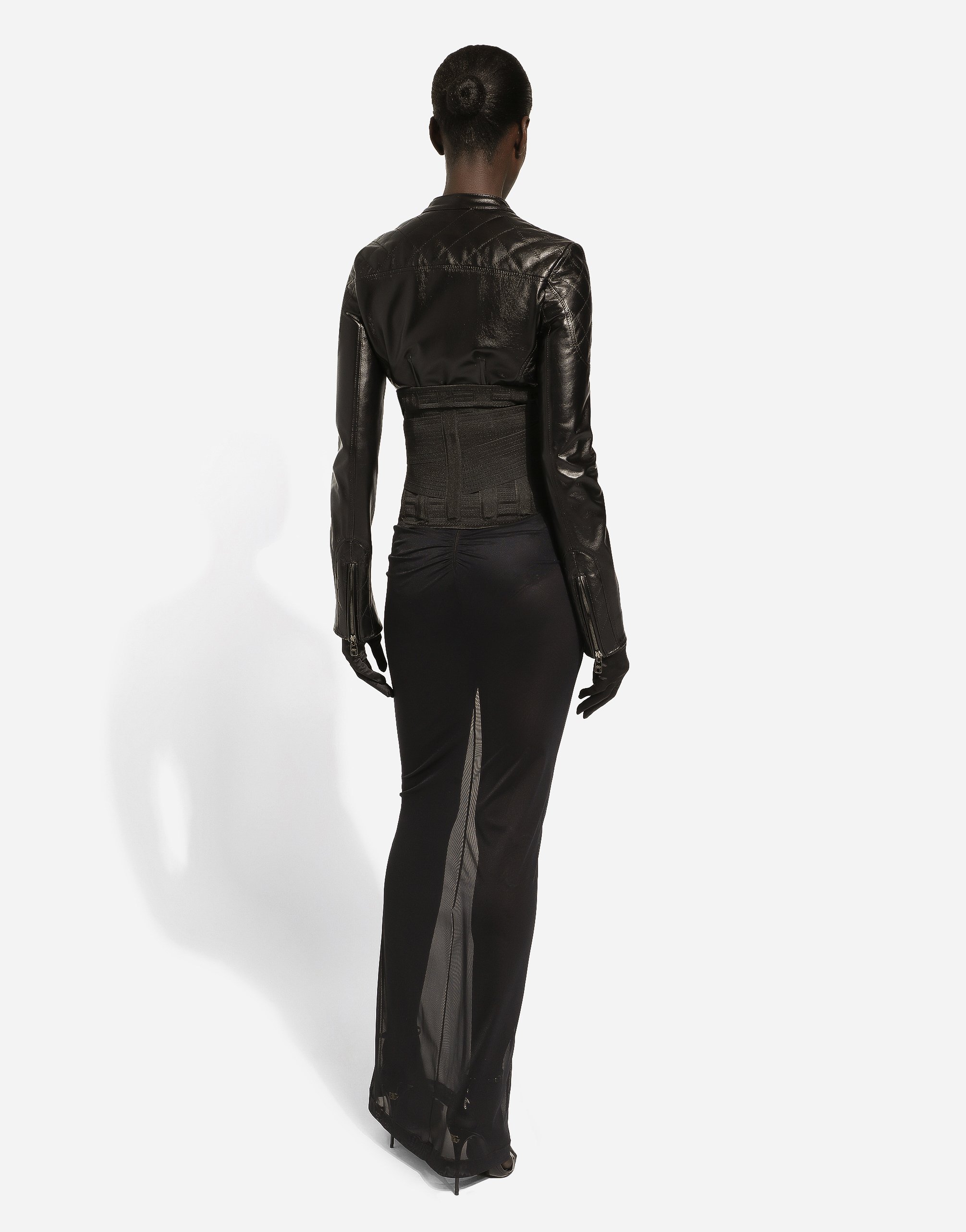Dolce & Gabbana Zip-up Leather Jacket In Black