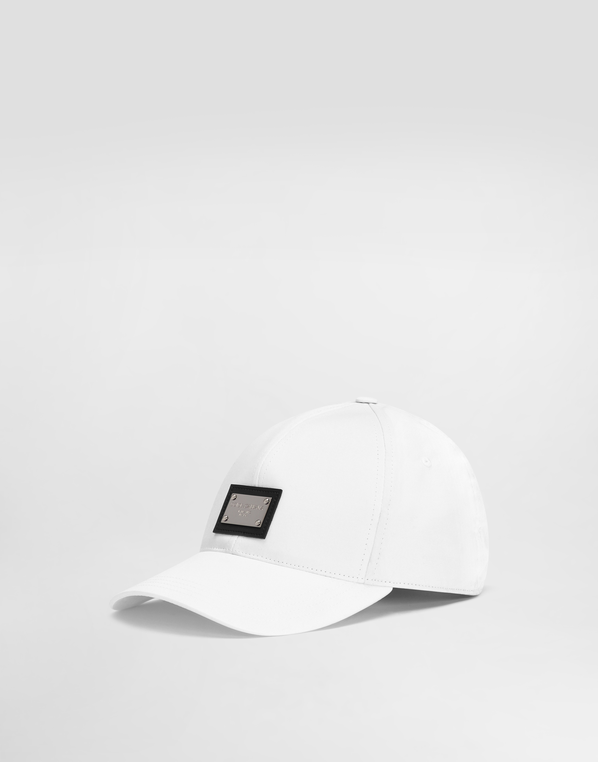 Dolce & Gabbana Cotton Baseball Cap With Branded Tag In White