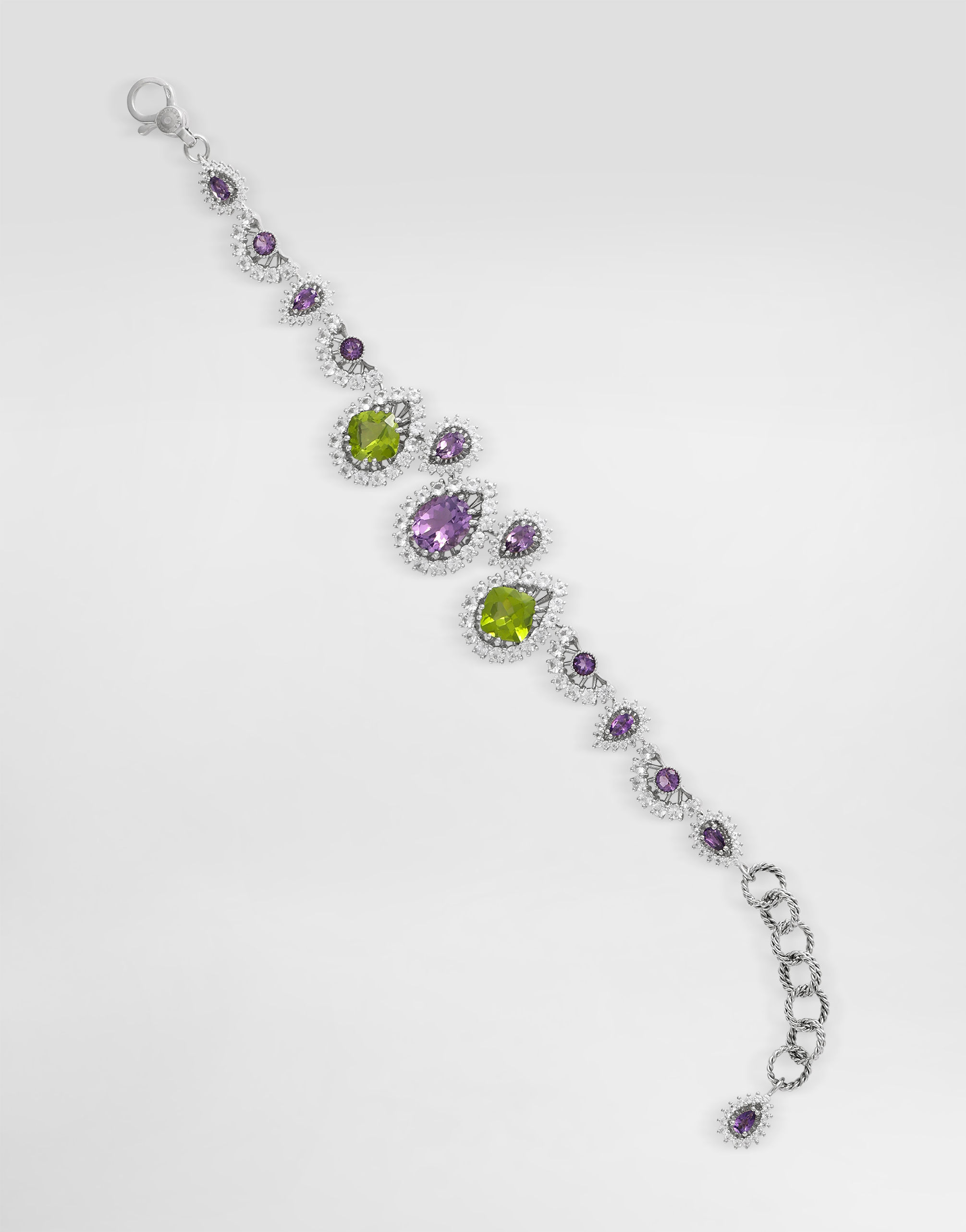  Dolce & Gabbana Dolce & Gabbana Eleganza Bracelet 18-carat White Gold, Amethysts, Peridots, And Sapphires - Woman Bracelets White Onesize 