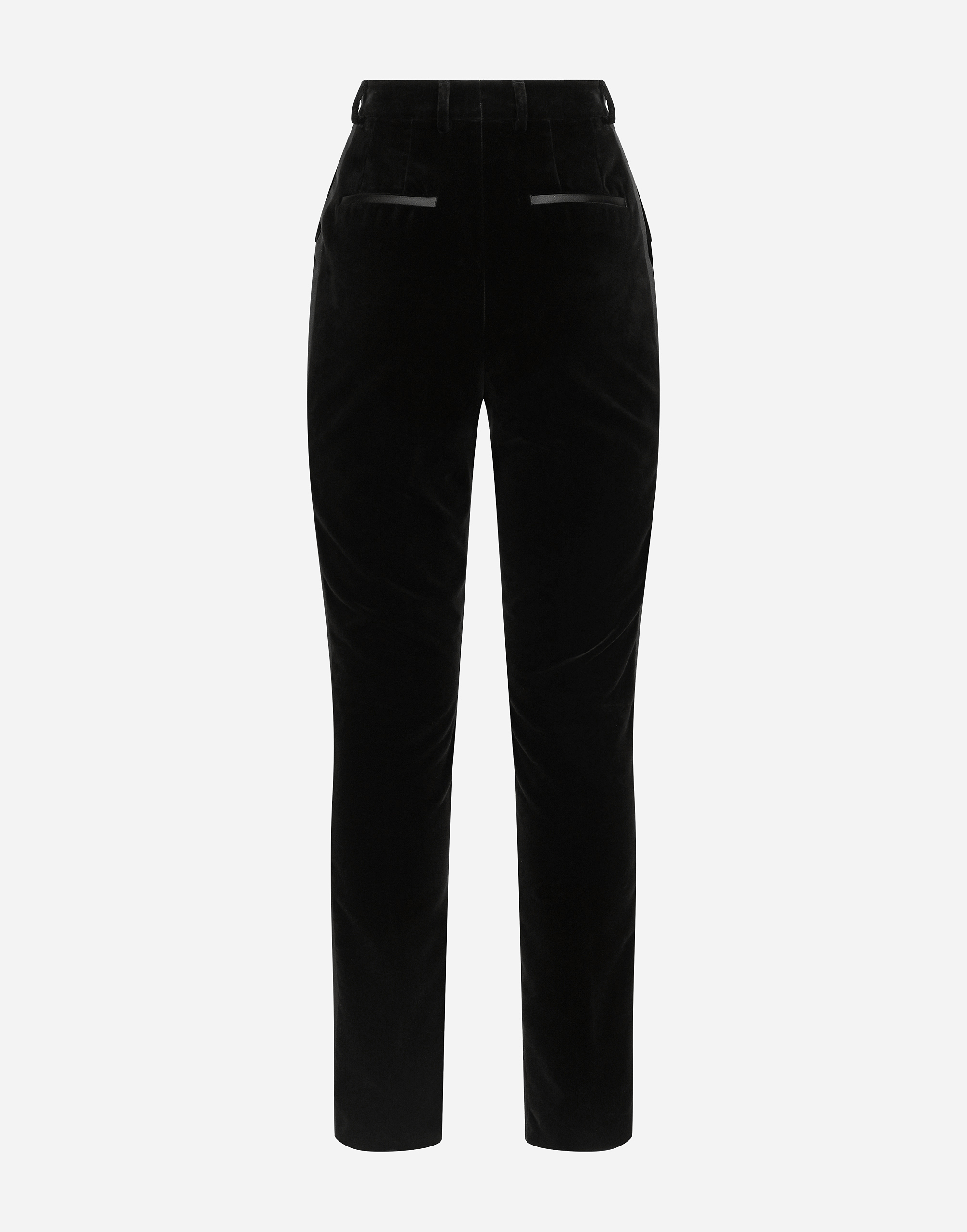 Tailored velvet tuxedo pants