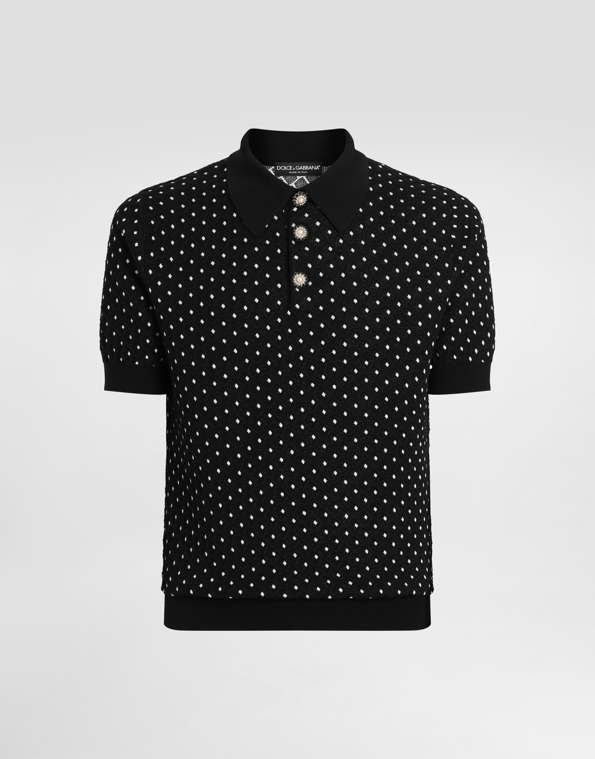Micro-dot stitch polo shirt