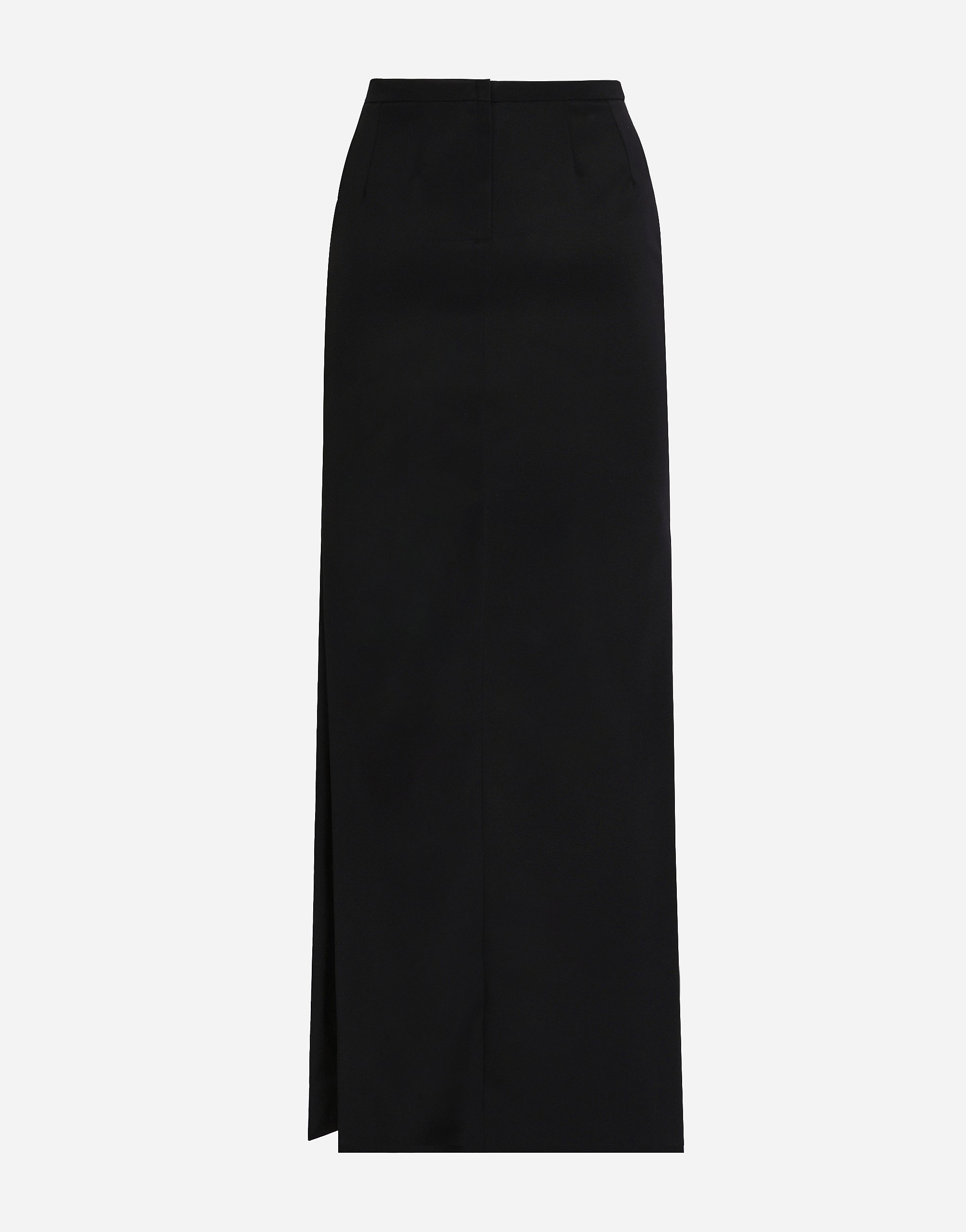 Dolce & Gabbana Cady Calf-length Skirt With Slits In Black