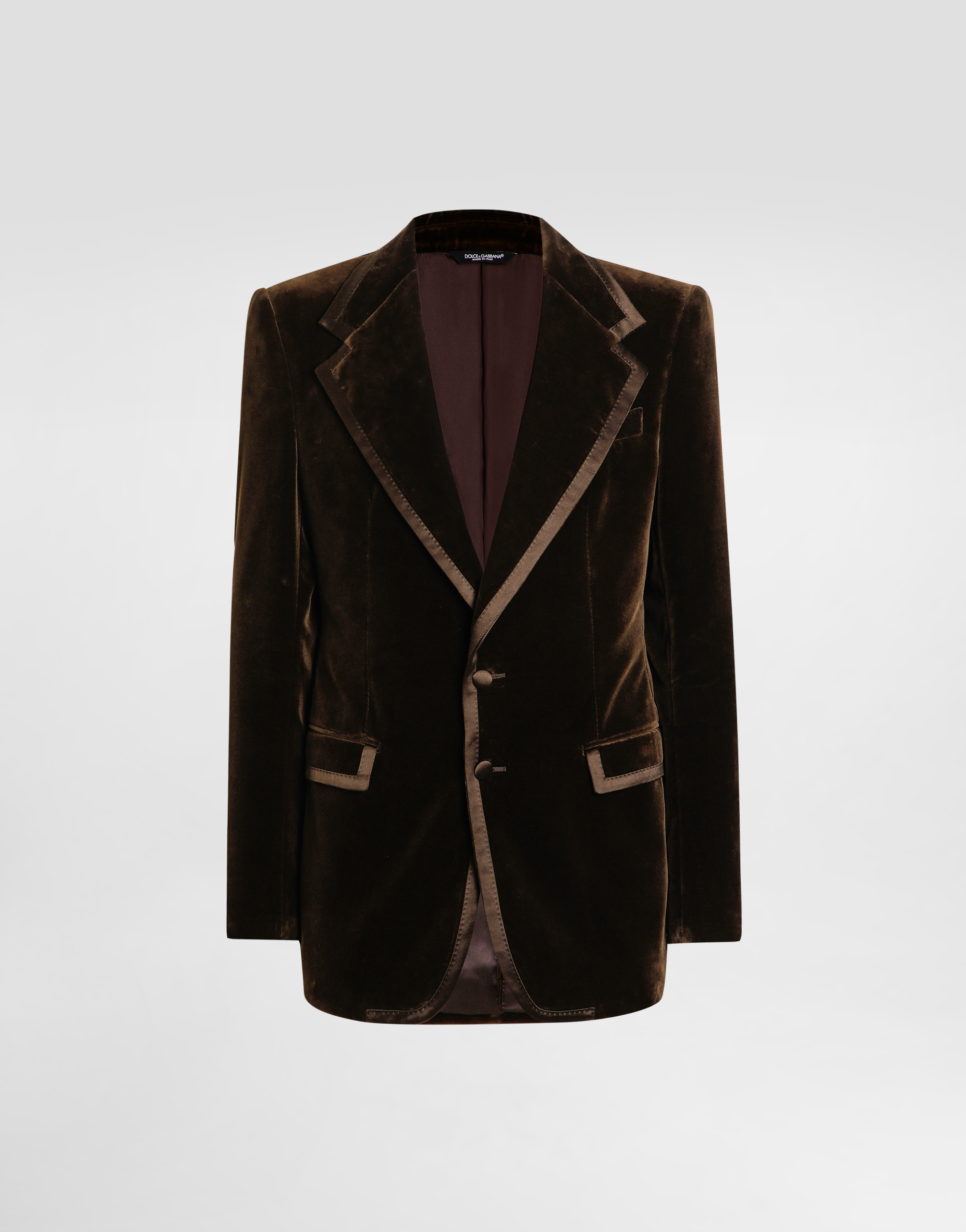 Single-breasted jacket in smooth velvet in Multicolor for Men