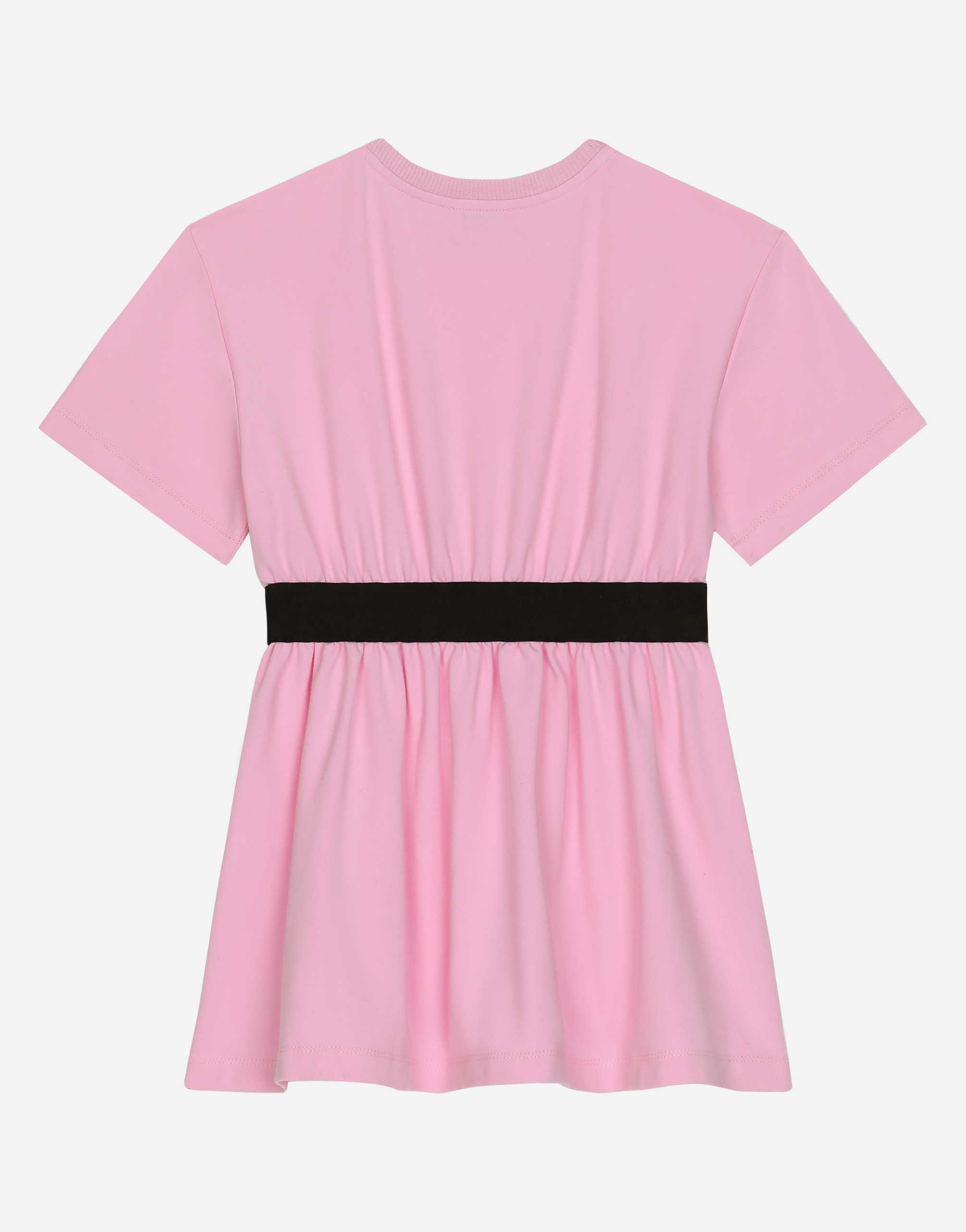 Dolce & Gabbana Interlock Dress With Branded Elastic In Pink