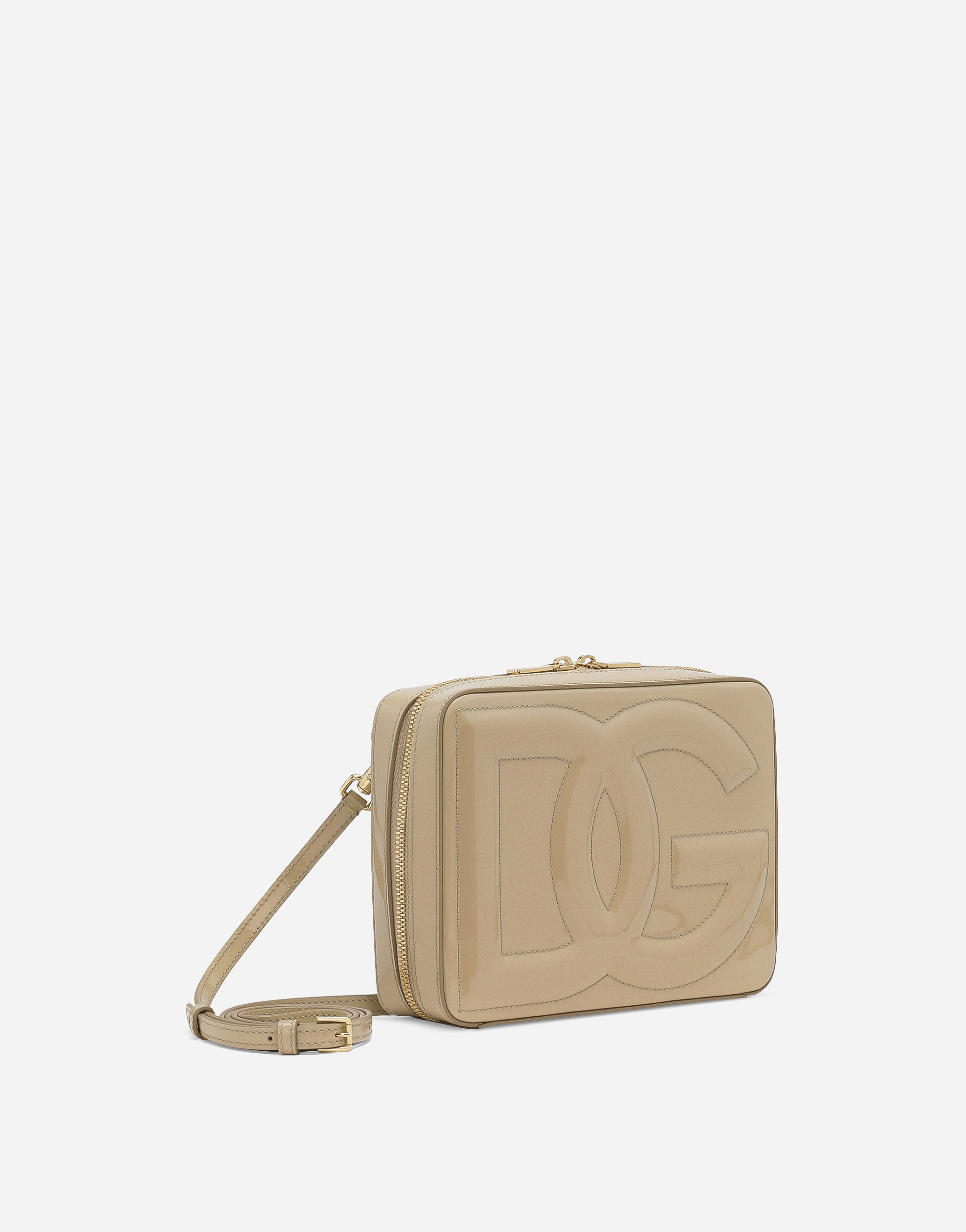 Shop Dolce & Gabbana Medium Dg Logo Camera Bag In Beige
