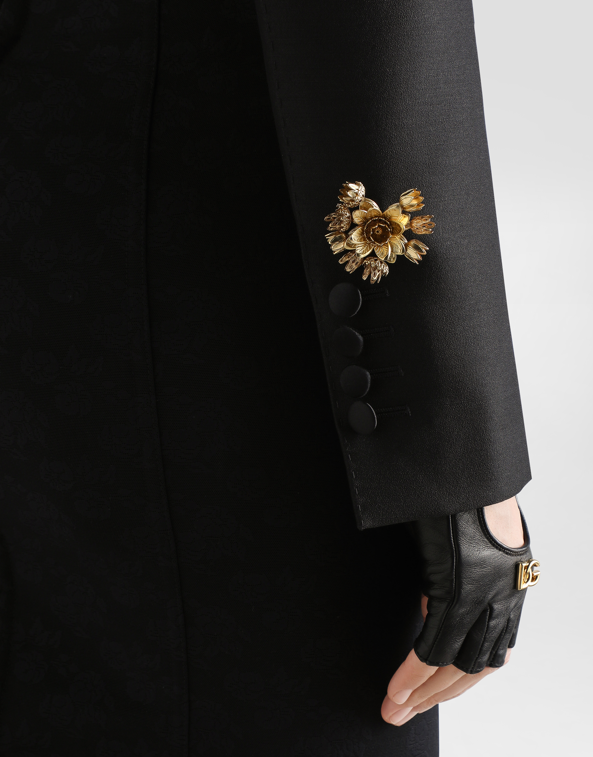 Dolce & Gabbana Single-breasted Jacket In Faille In Black