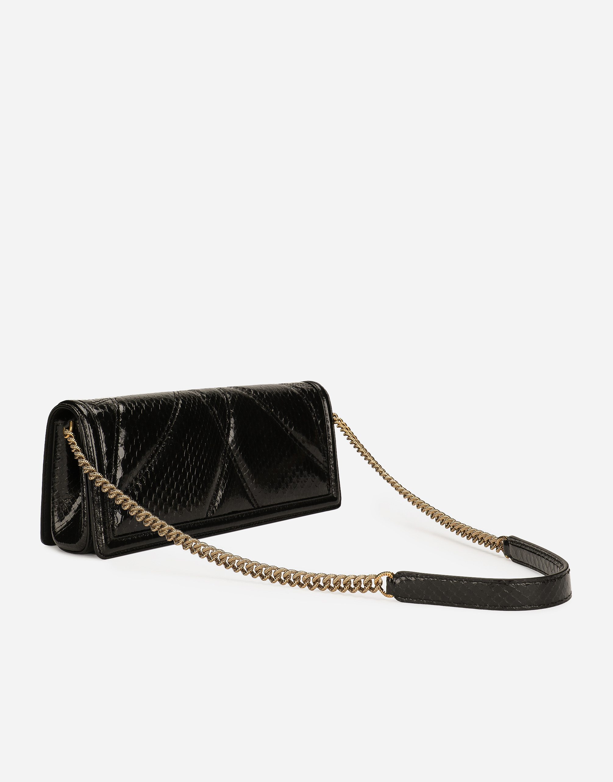 Shop Dolce & Gabbana Devotion Baguette Bag In Black