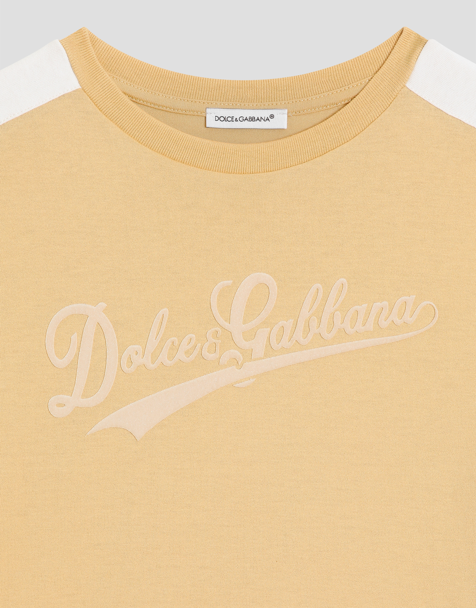 Dolce & Gabbana Shoulder Stripe T-shirt In Yellow