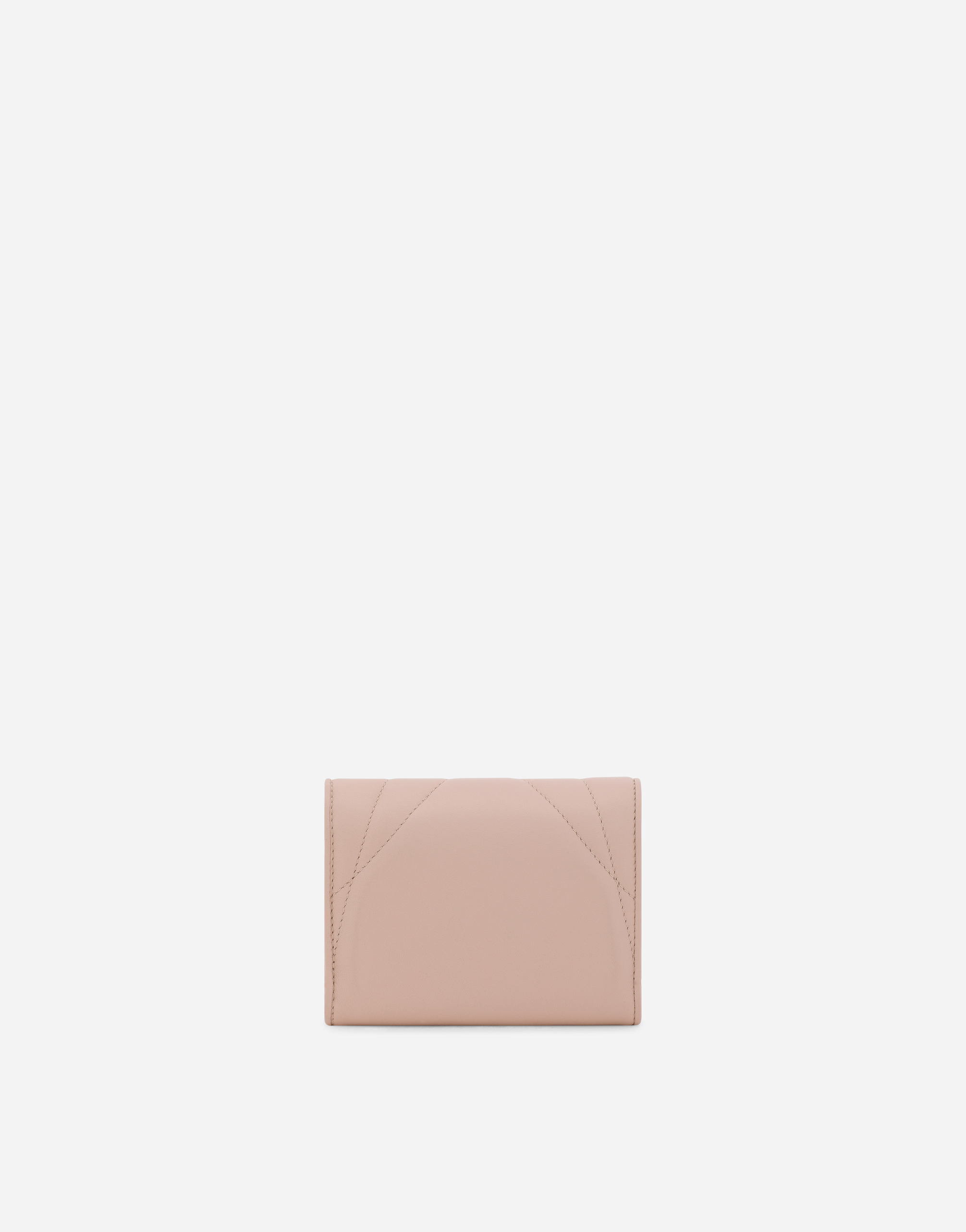 Shop Dolce & Gabbana Small Devotion Wallet In Quilted Nappa Leather In Pale Pink