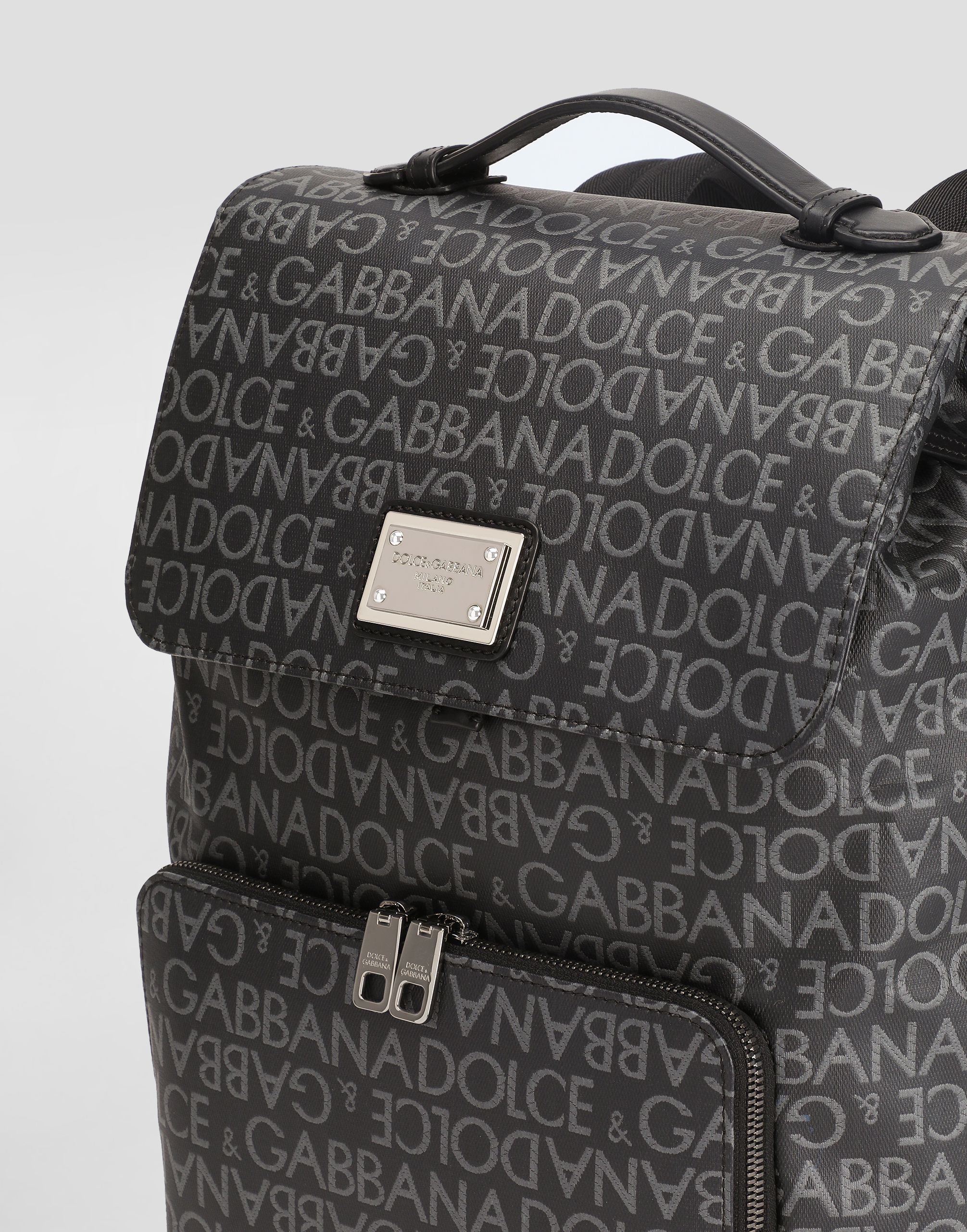 Dolce & Gabbana Coated Jacquard Backpack In Multicolor