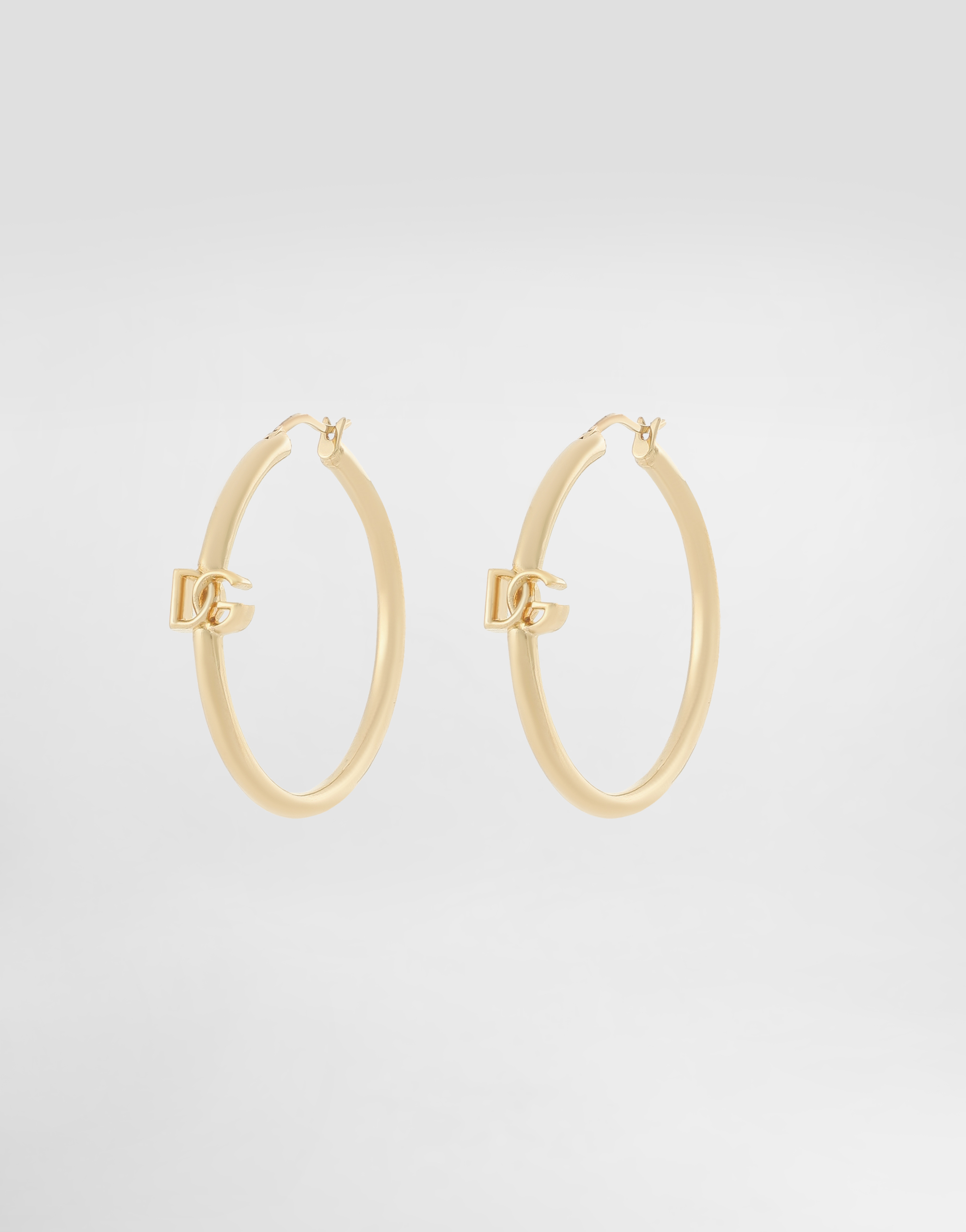 Dolce & Gabbana Creole Earrings With Dg Logo In ゴールド