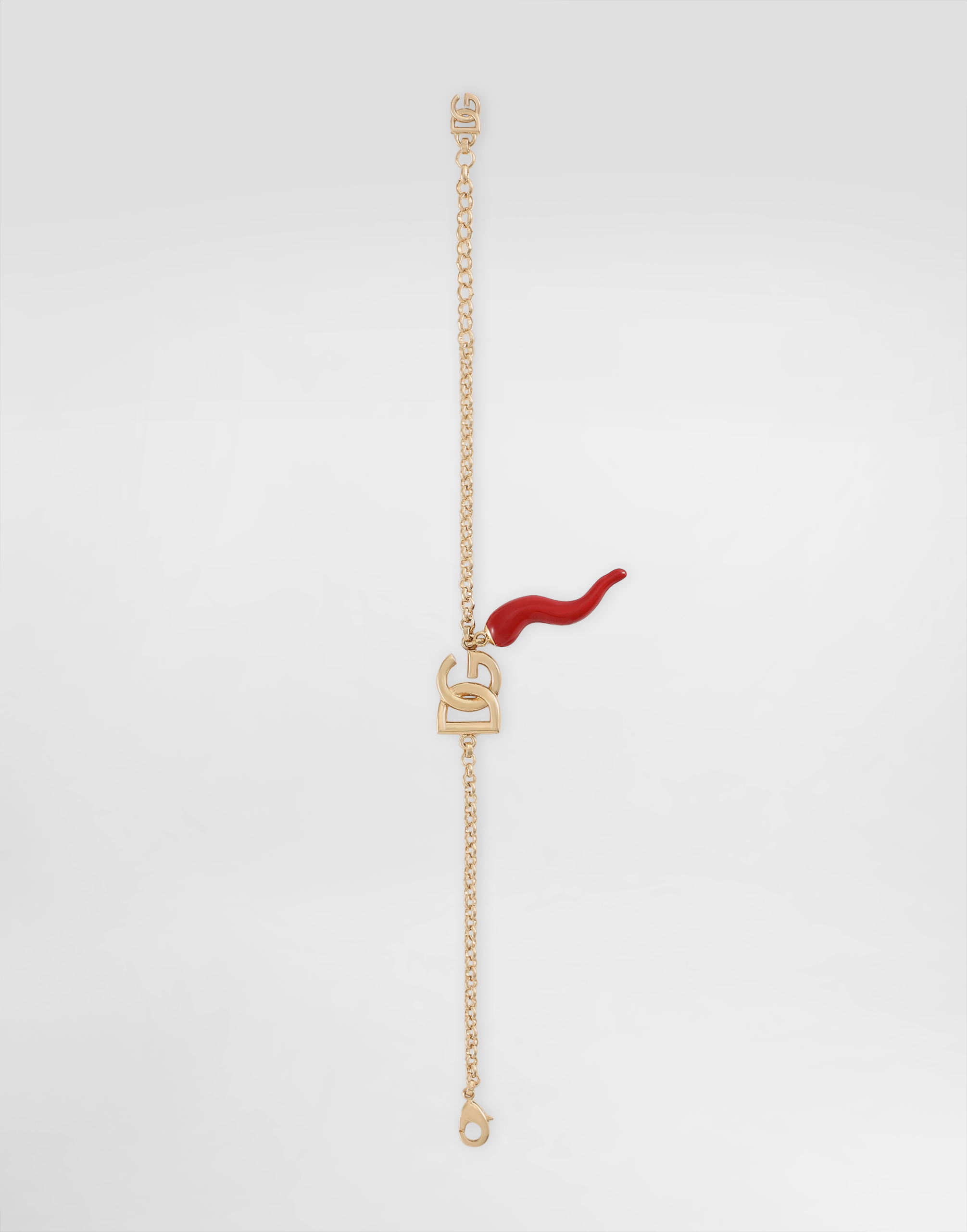Dolce & Gabbana Bracelet With Dg Logo And Horn Charm In ゴールド