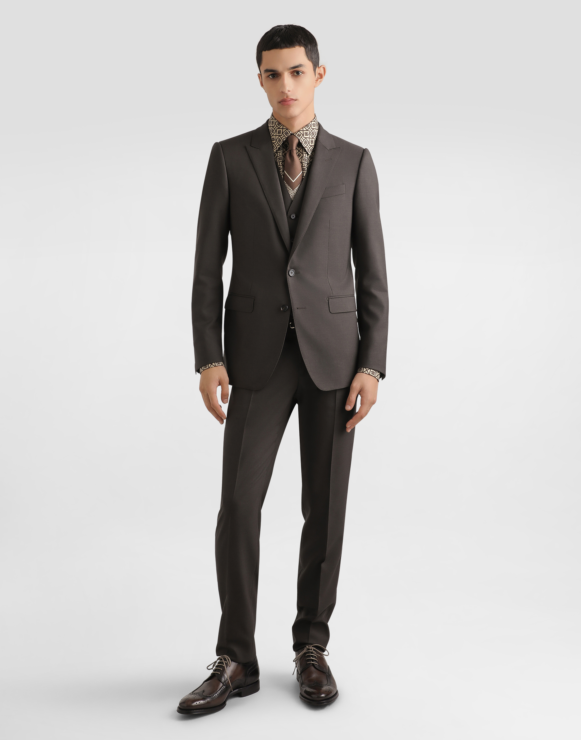 Printed silk twill martini shirt