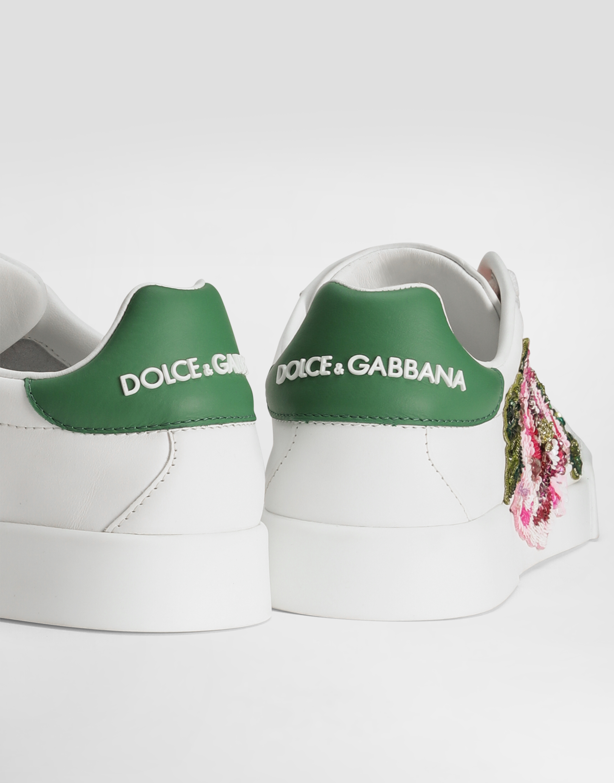 Dolce & Gabbana Portofino Calfskin Light Sneakers In Multicolor
