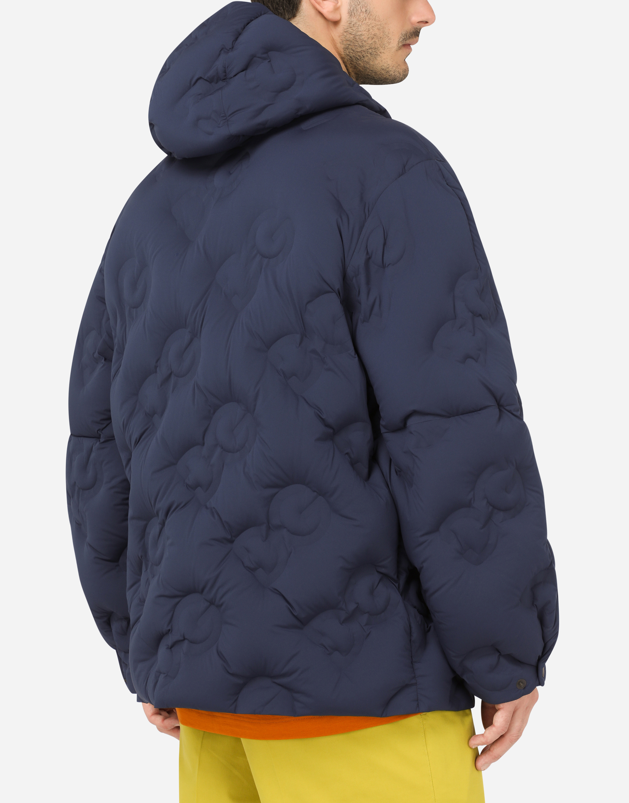 Hooded quilted nylon jacket with DG logo
