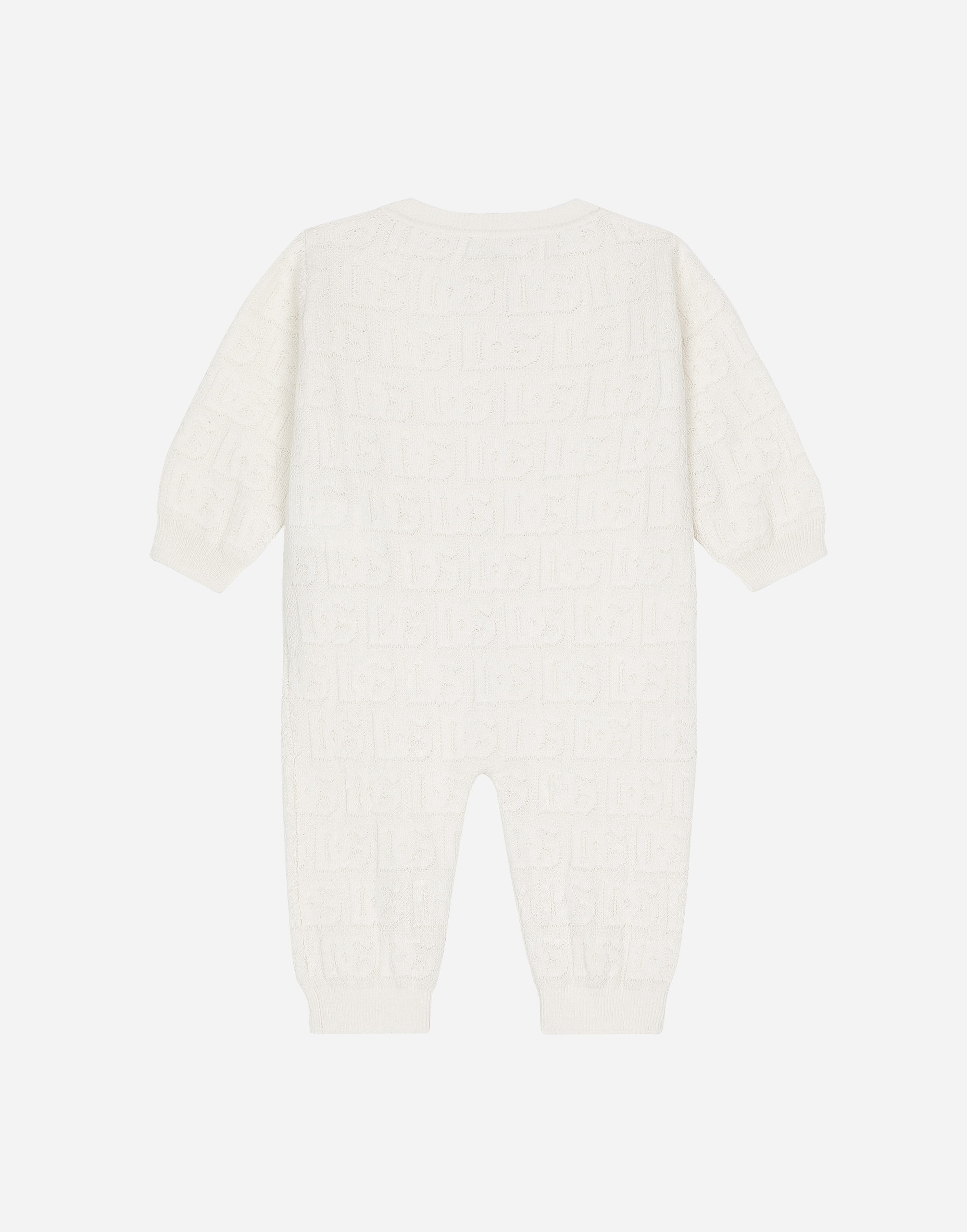  Dolce & Gabbana Strampelanzug Aus Jacquardstrick Mit Langem Arm - Mann Geschenk-set Und Body Wei� Baumwolle 3 Months 