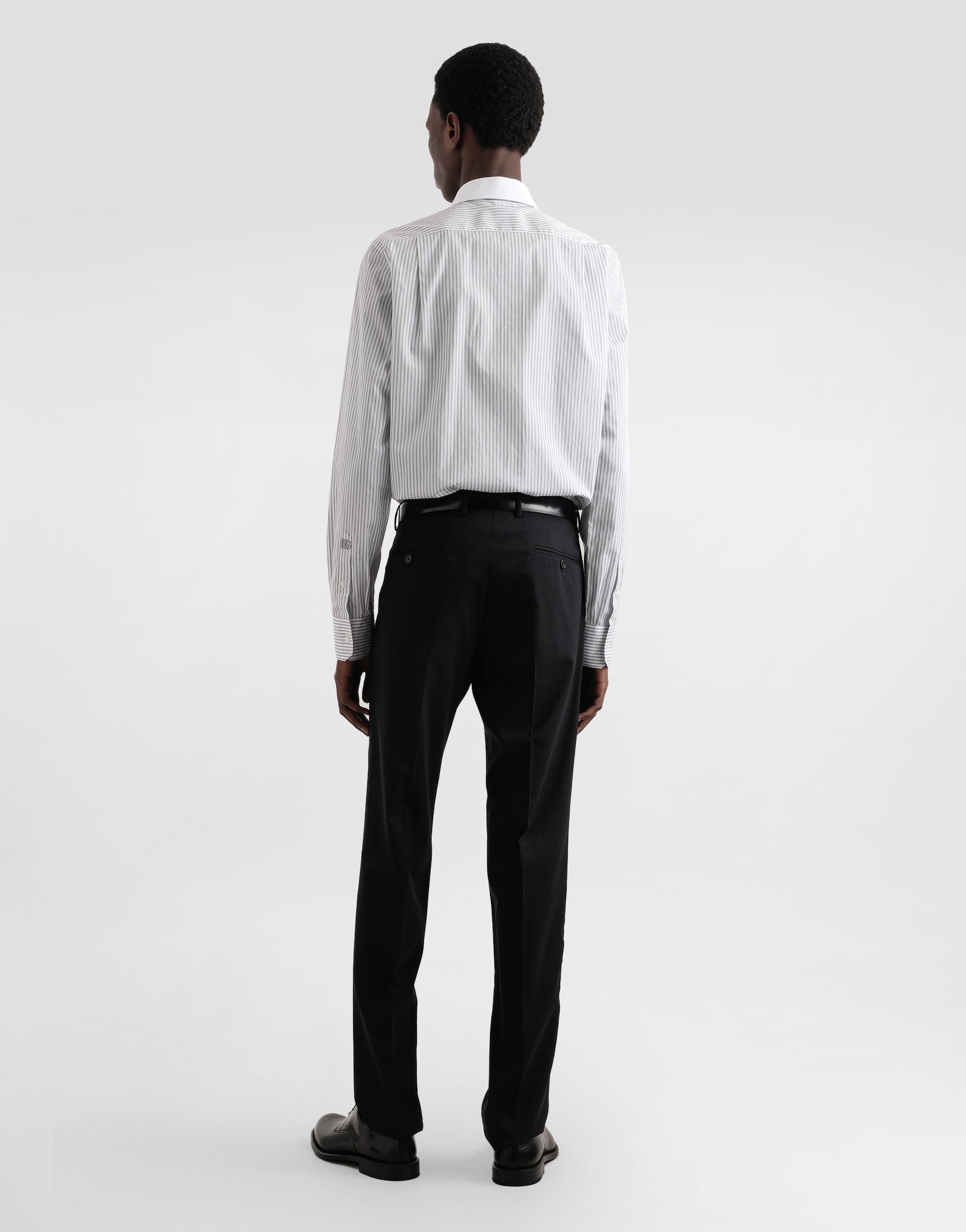 Striped poplin martini shirt