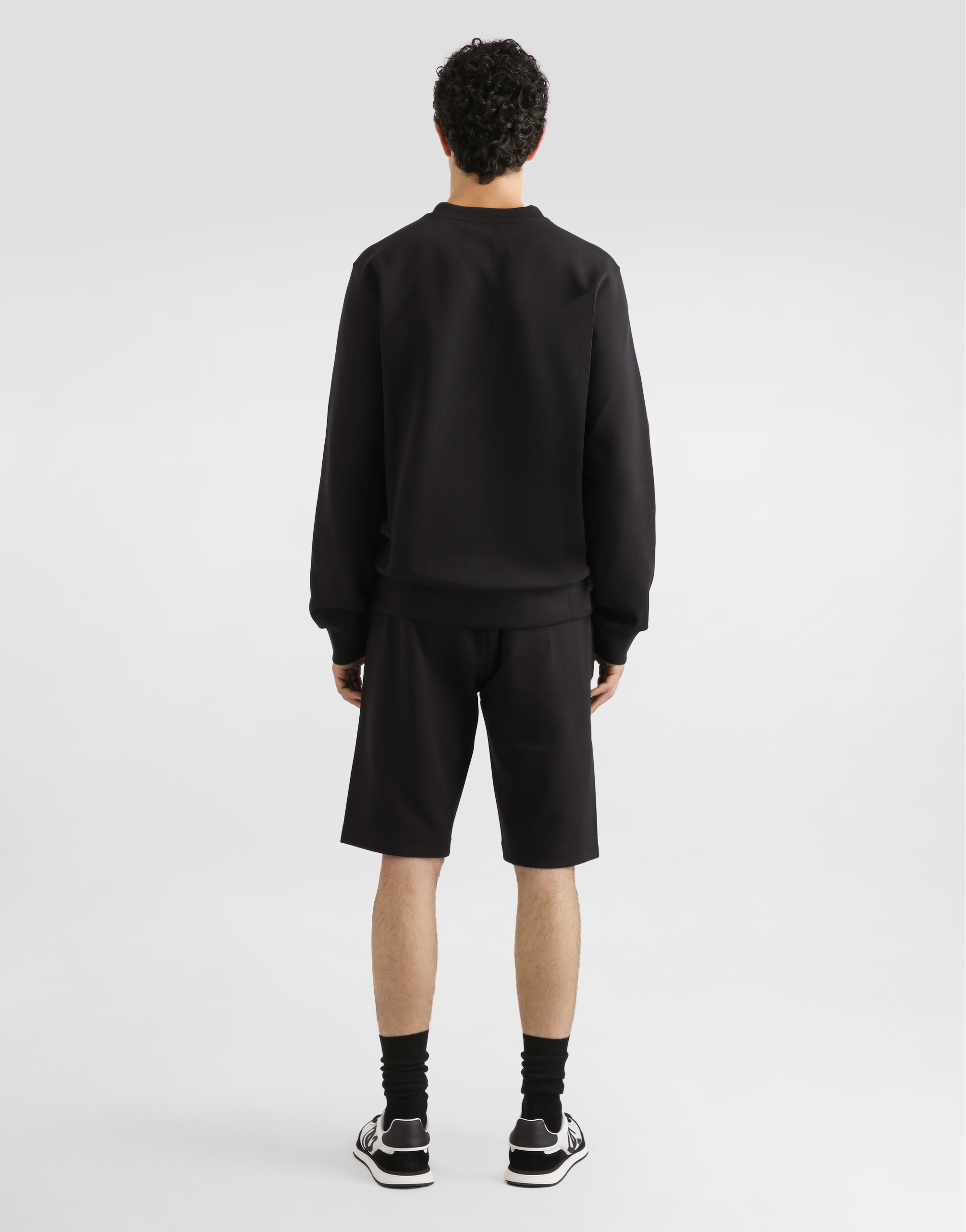 Jersey jogging shorts with embroidery